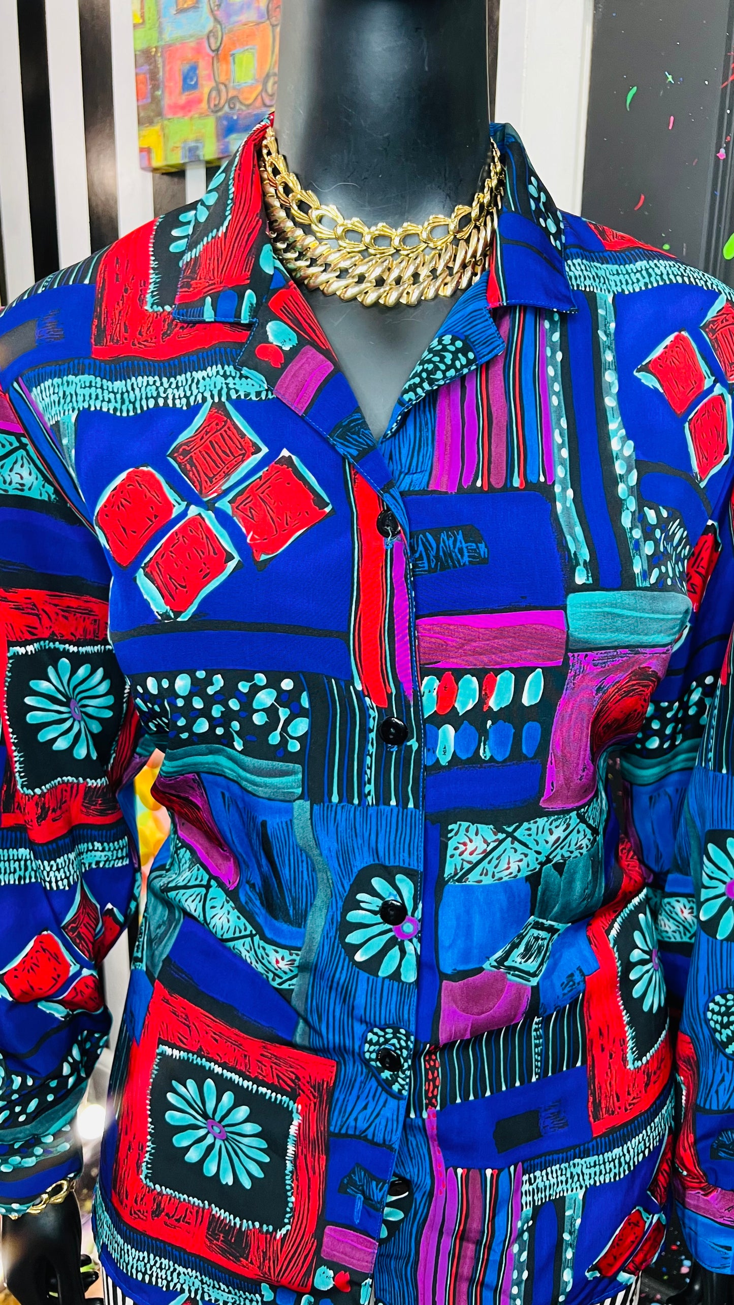 Vintage Abstract 90’s Blouse (20)