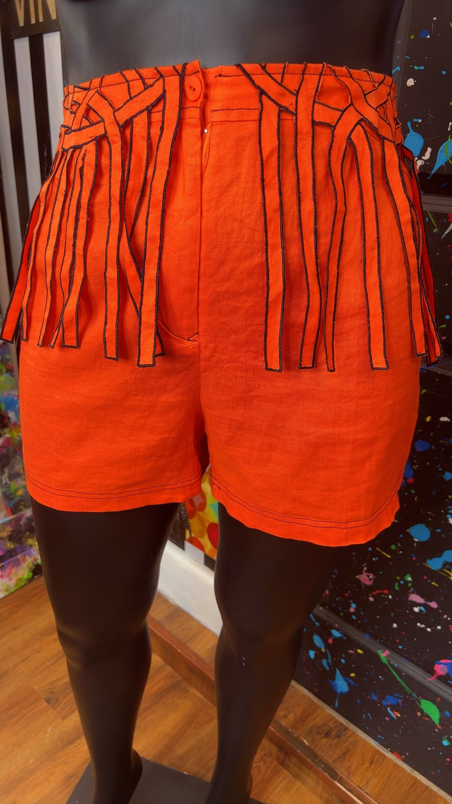 Linen & Navy Blue Shorts (18)