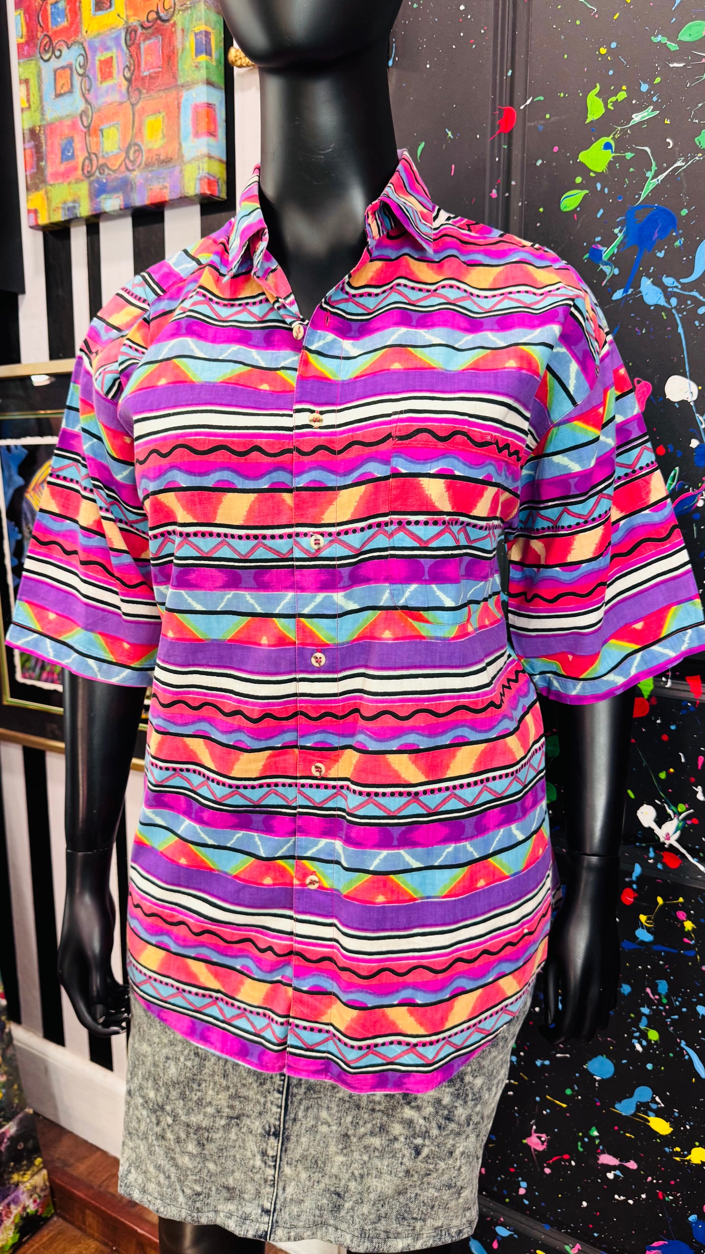 Vintage Cotton Tribal Print Blouse (20)