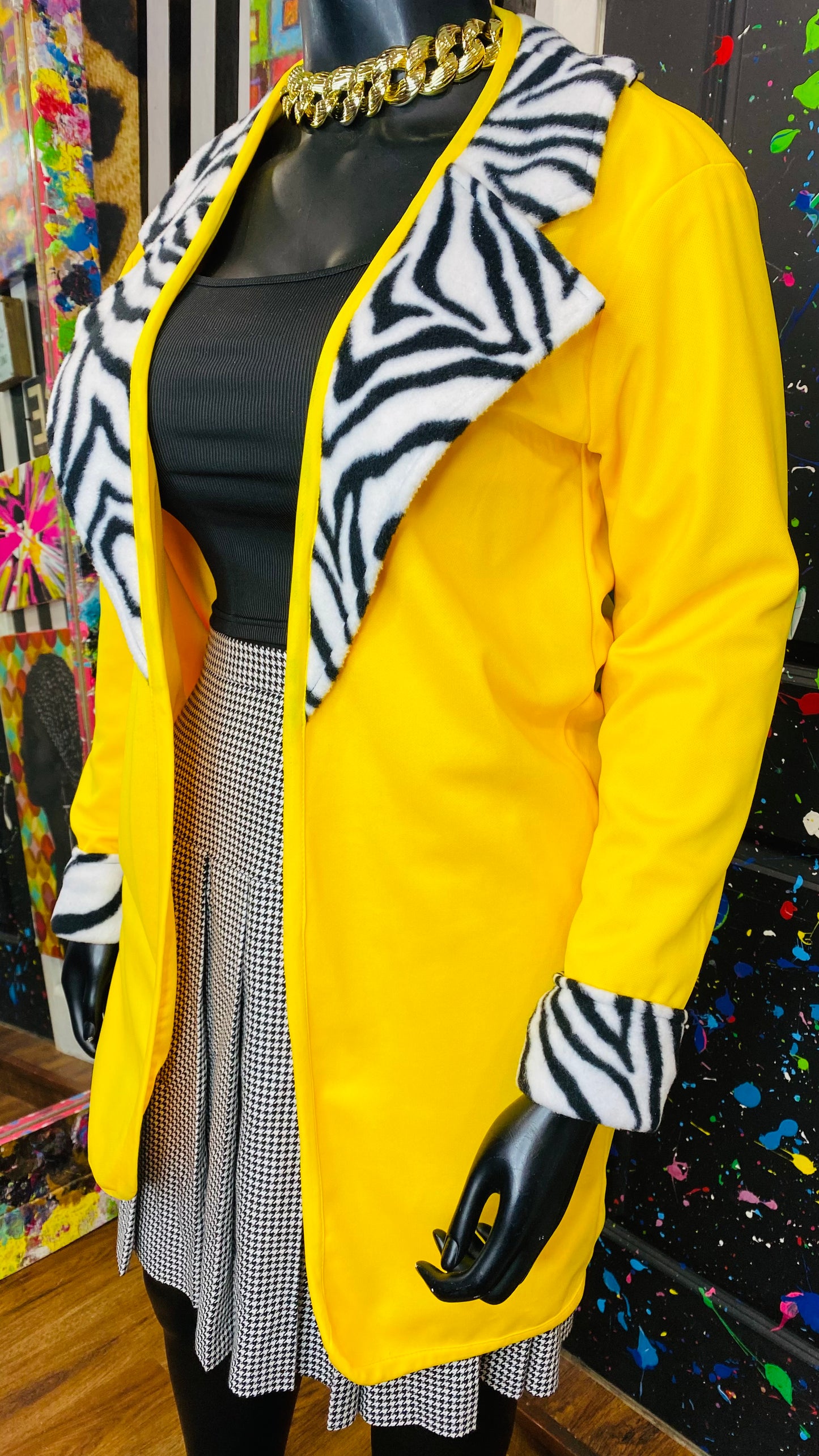 Yellow & Zebra Duster/Open Blazer (14)