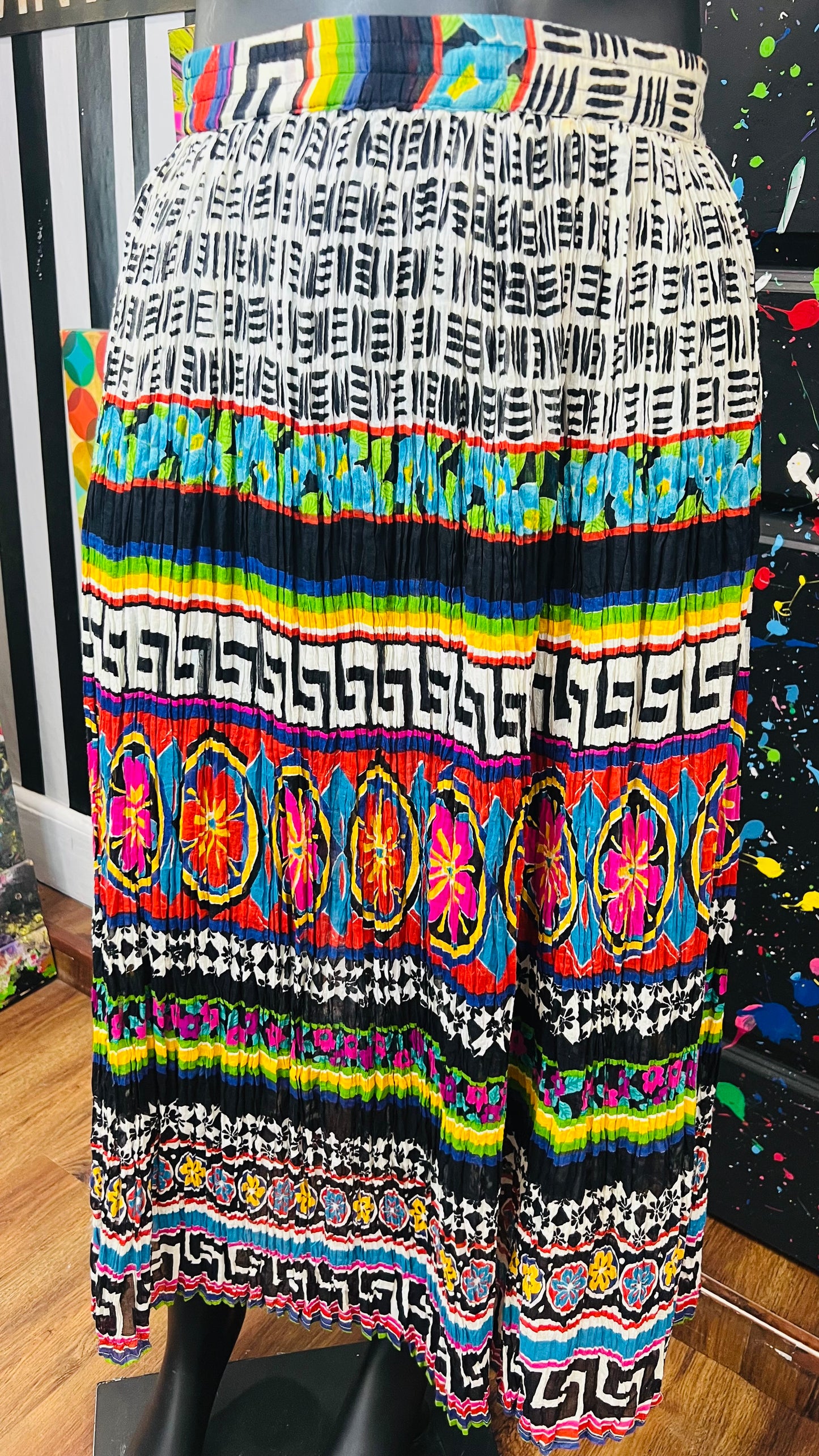 Vintage Abstract Rayon Skirt (16)
