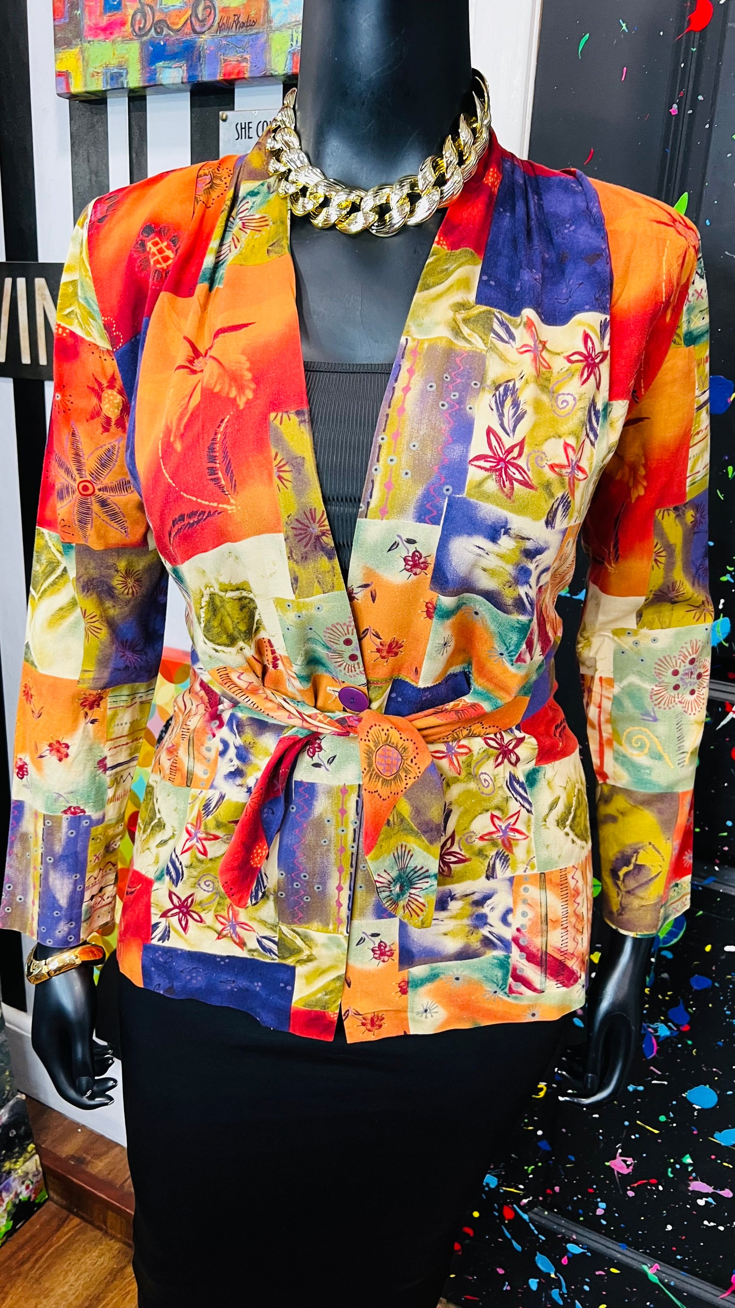 Vintage Rayon Abstact 90’s Blazer (12)