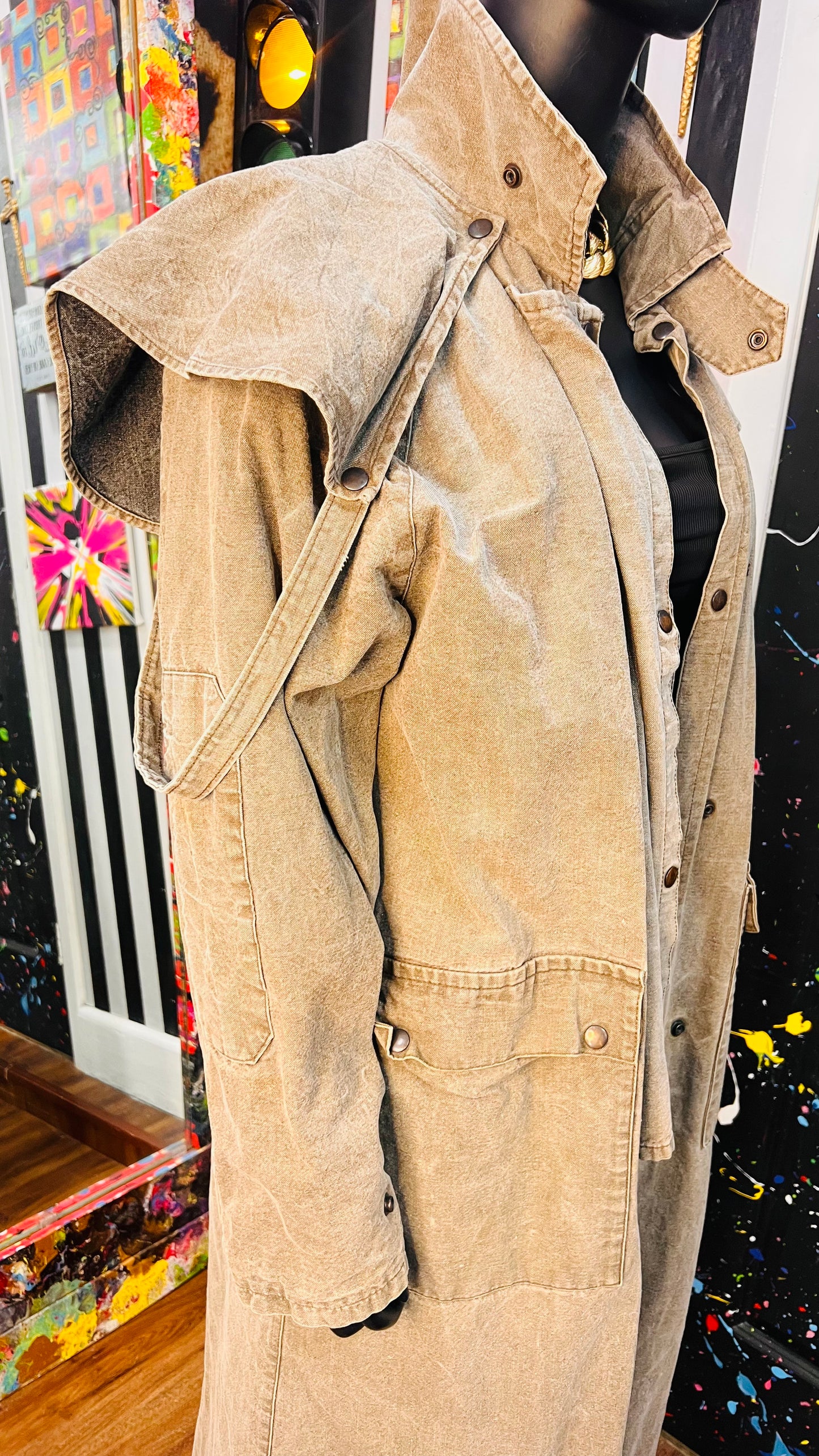 Vintage Denim Distressed Trench Coat (18)