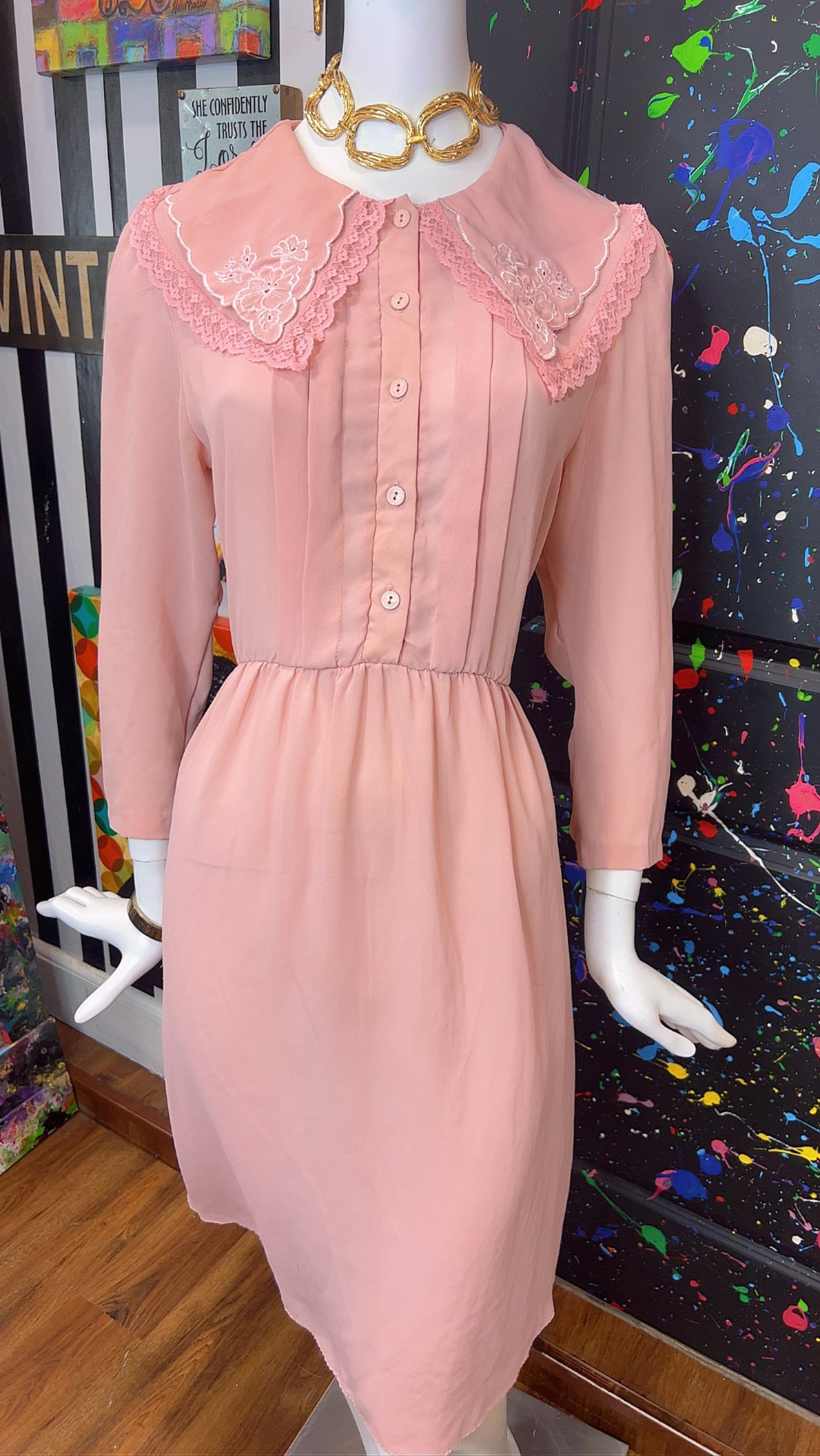 Vintage Blush Pink Dress (14)