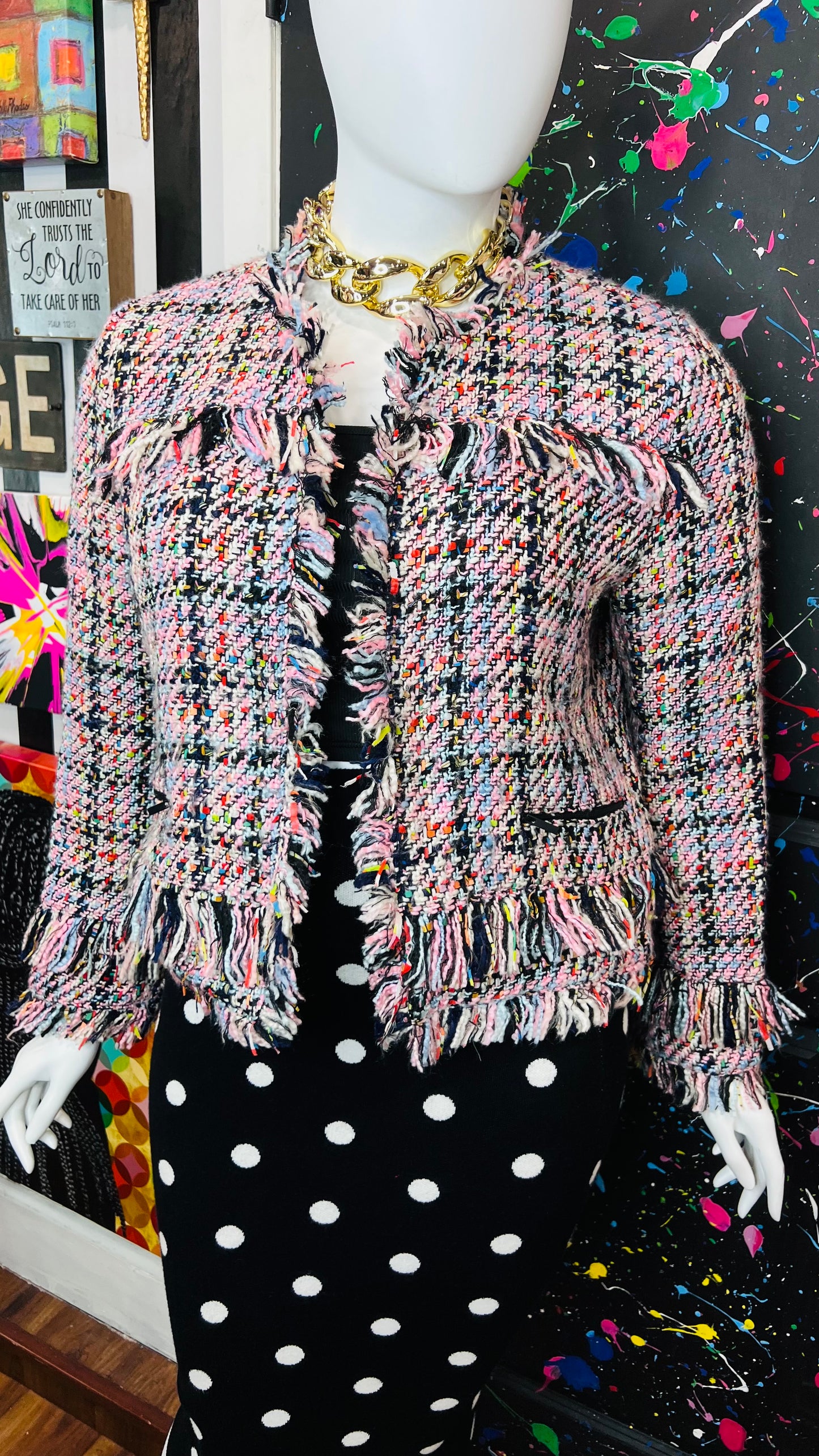 Tweed Multicolored Cropped Blazer (18)
