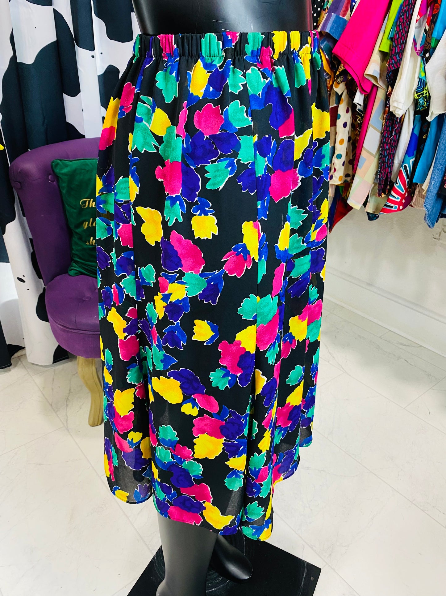 Vintage Floral Sheer Skirt
