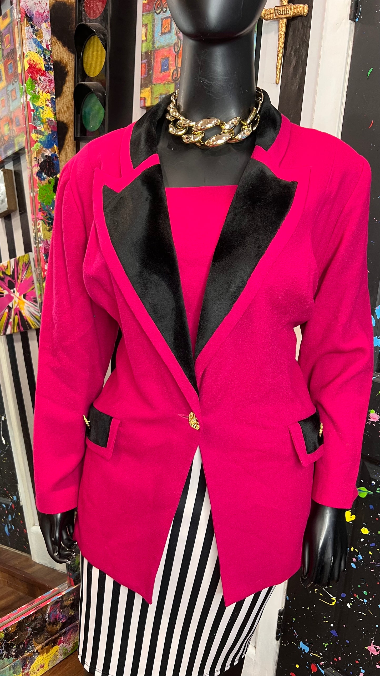 Vintage Pink & Black Blazer (24)