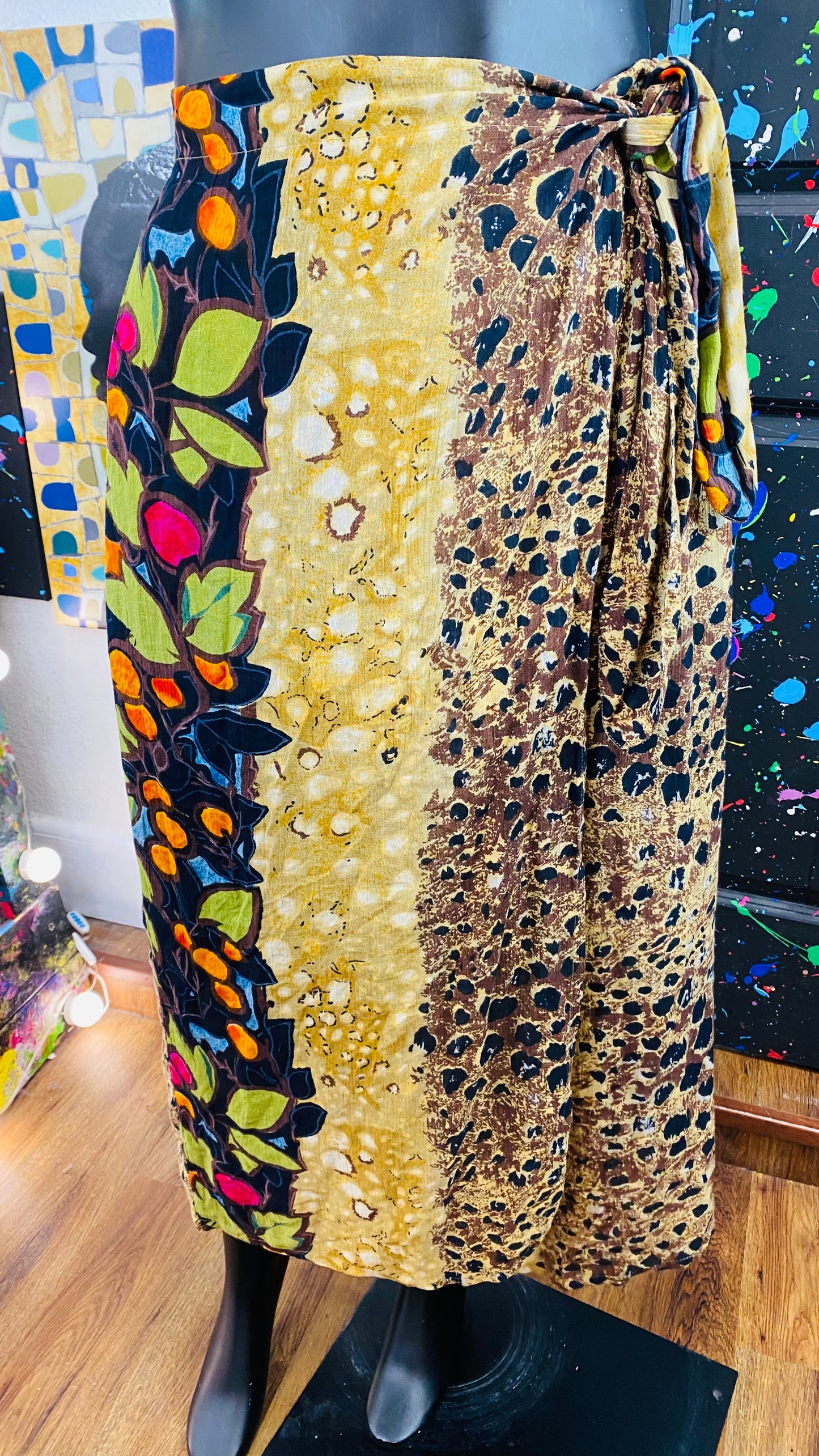 Vintage Floral Wrap Skirt