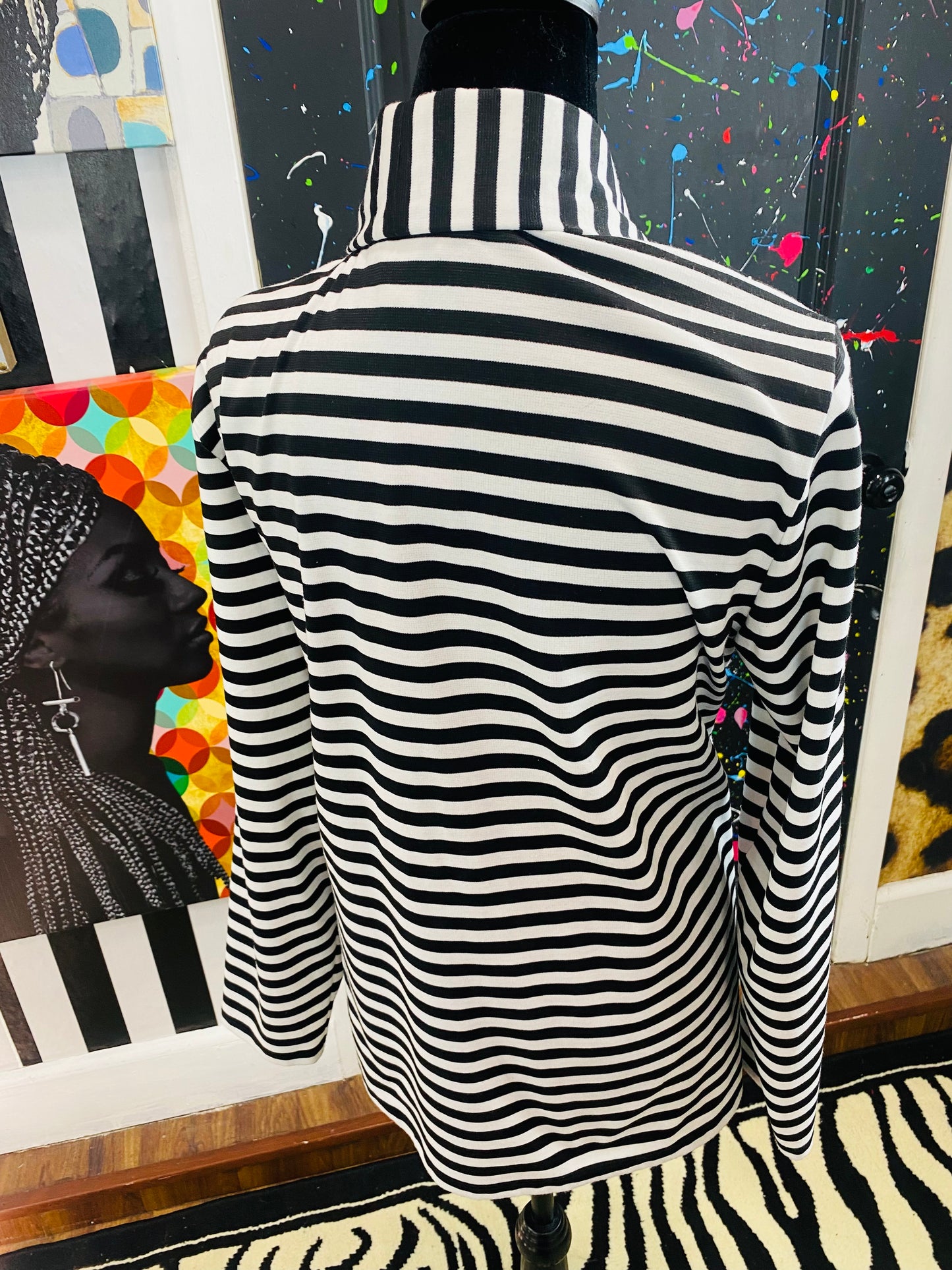 Vintage B&W Striped Blazer