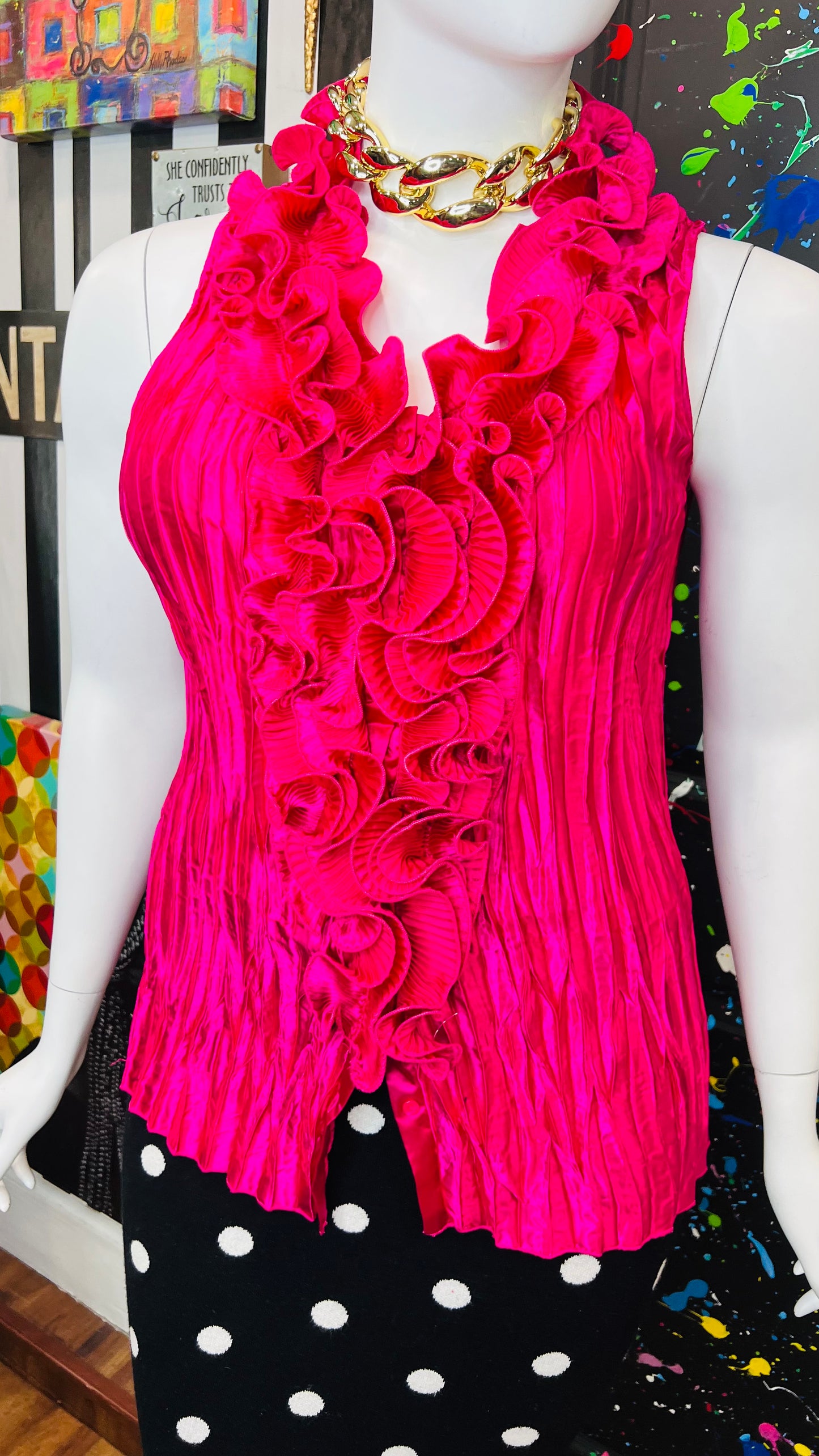 Vintage Y2K Pink Sleeveless Blouse (18/20W)