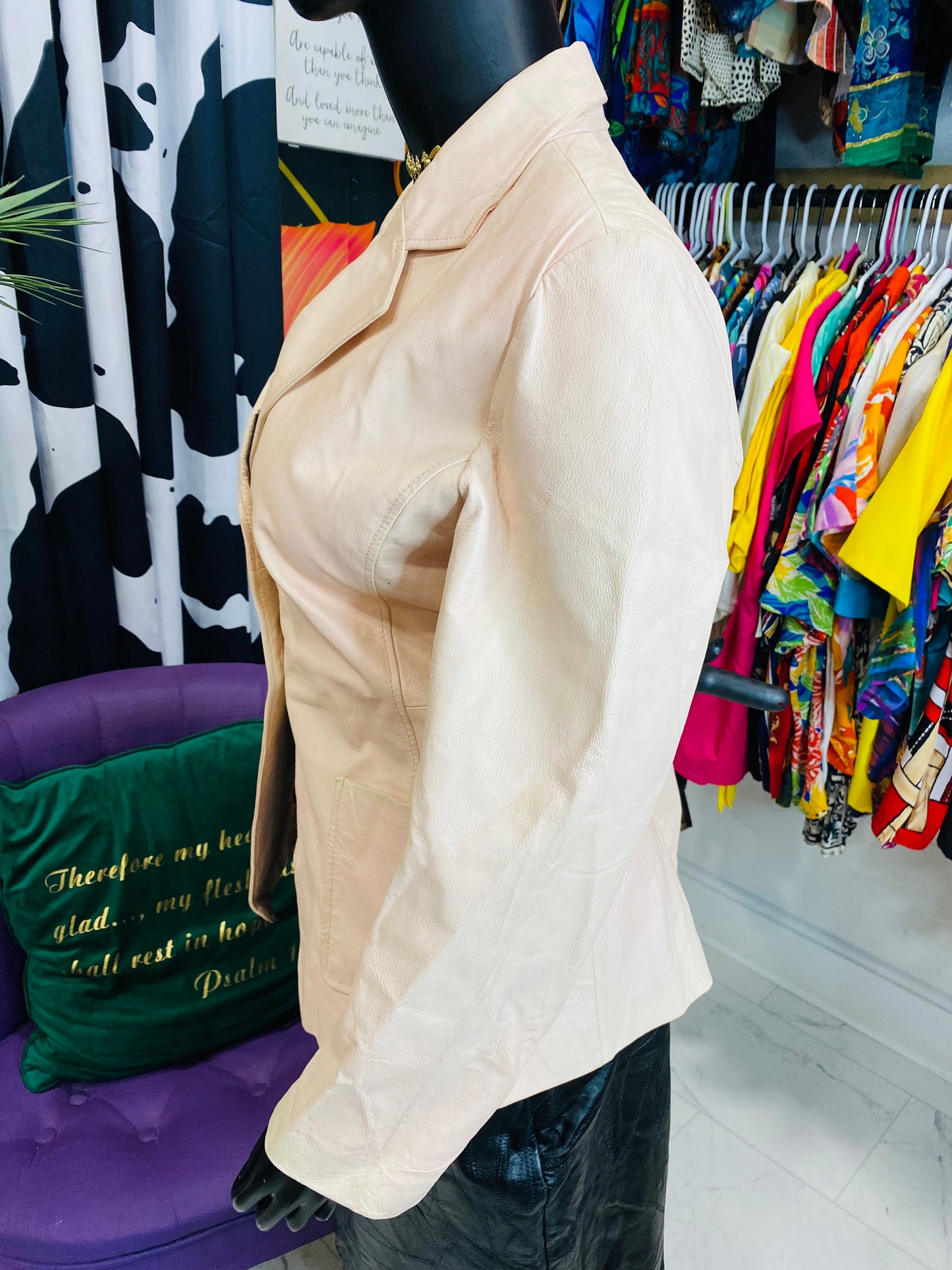 Vintage 100% Pink leather Jacket