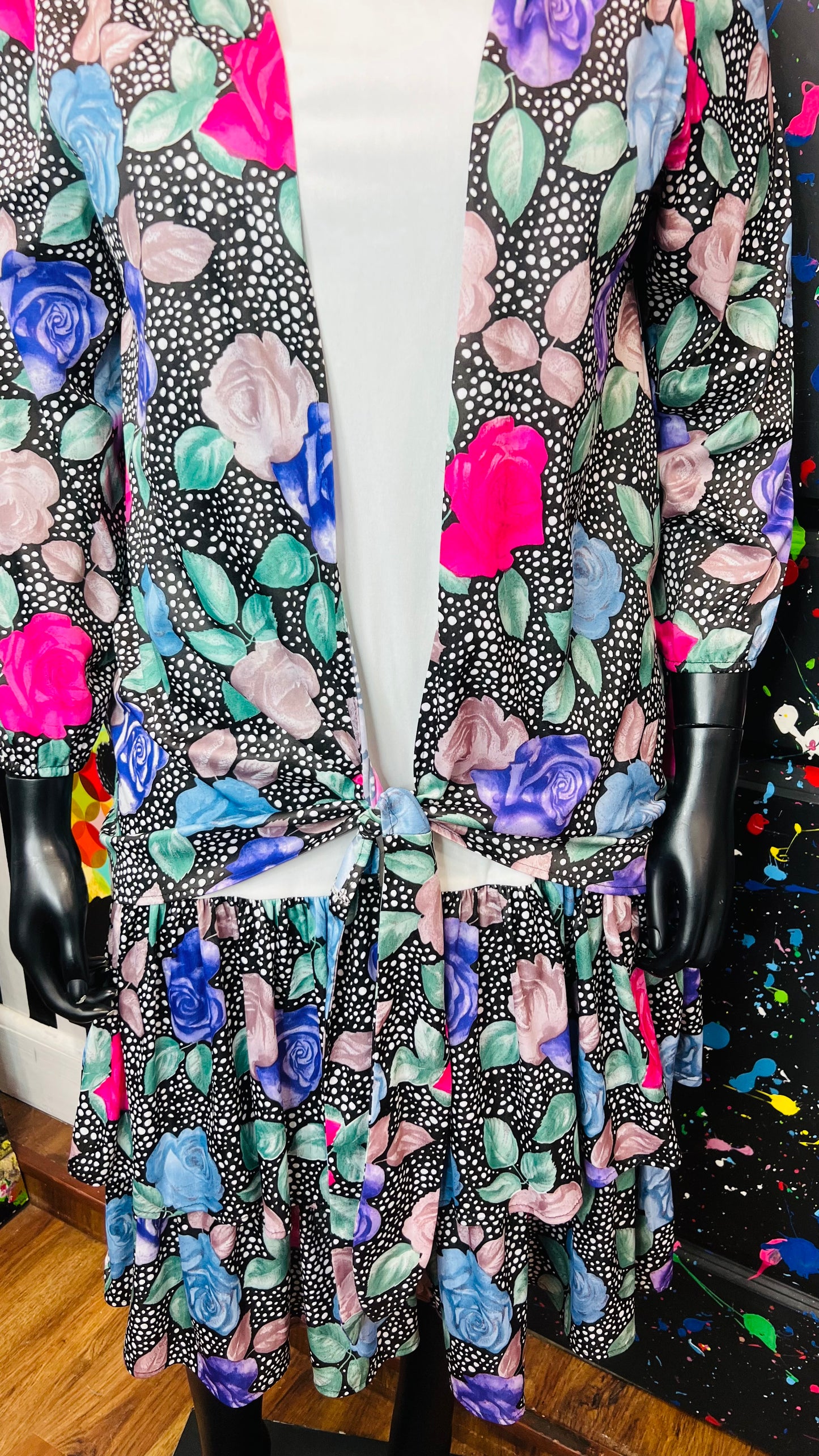 Vintage Polka Dot & Floral Dress (20)