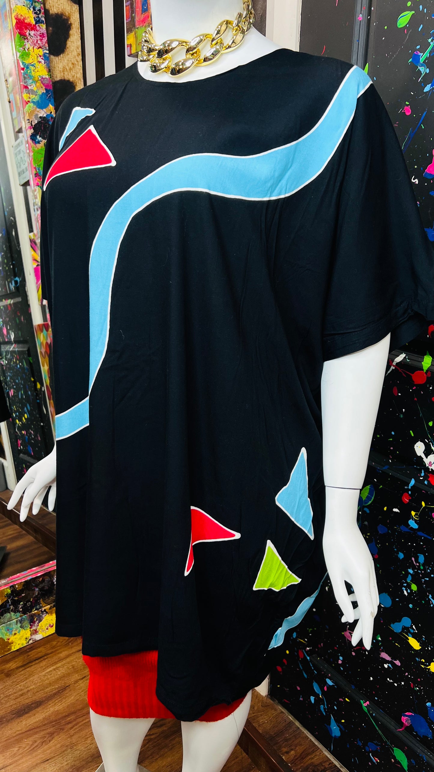 Rayon Color Block Tunic (OS)