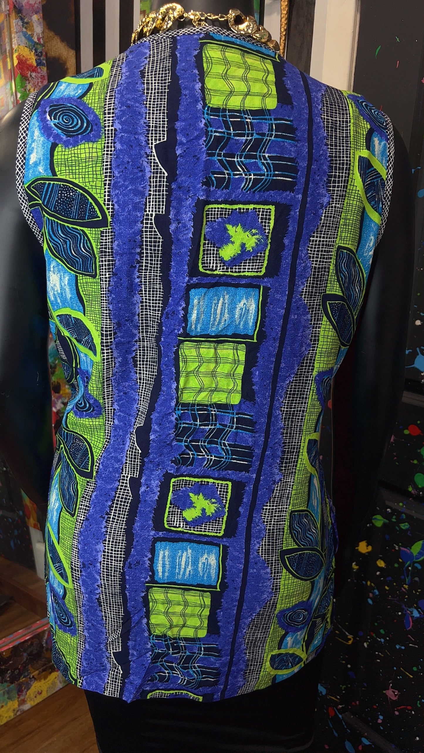 Vintage Rayon Abstract 90’s Vest (22)