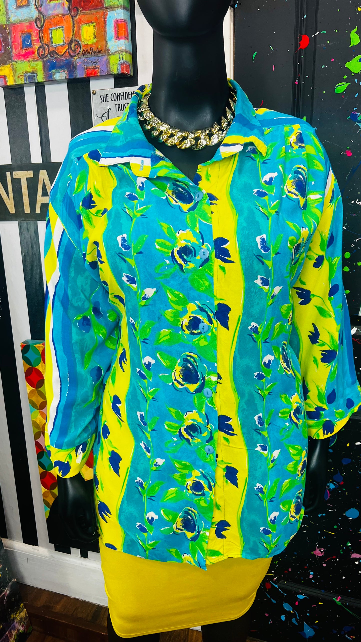 Vintage Rayon Vibrant Personal Touch Blouse (26/28)