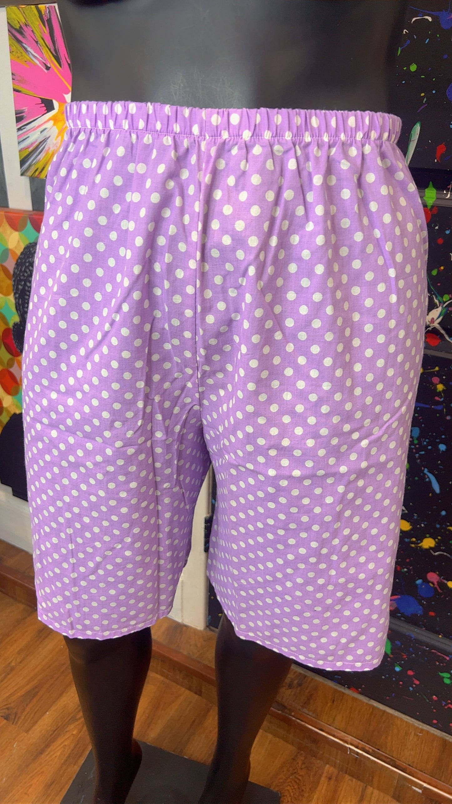 Vintage Cotton Purple & White Shorts (22)