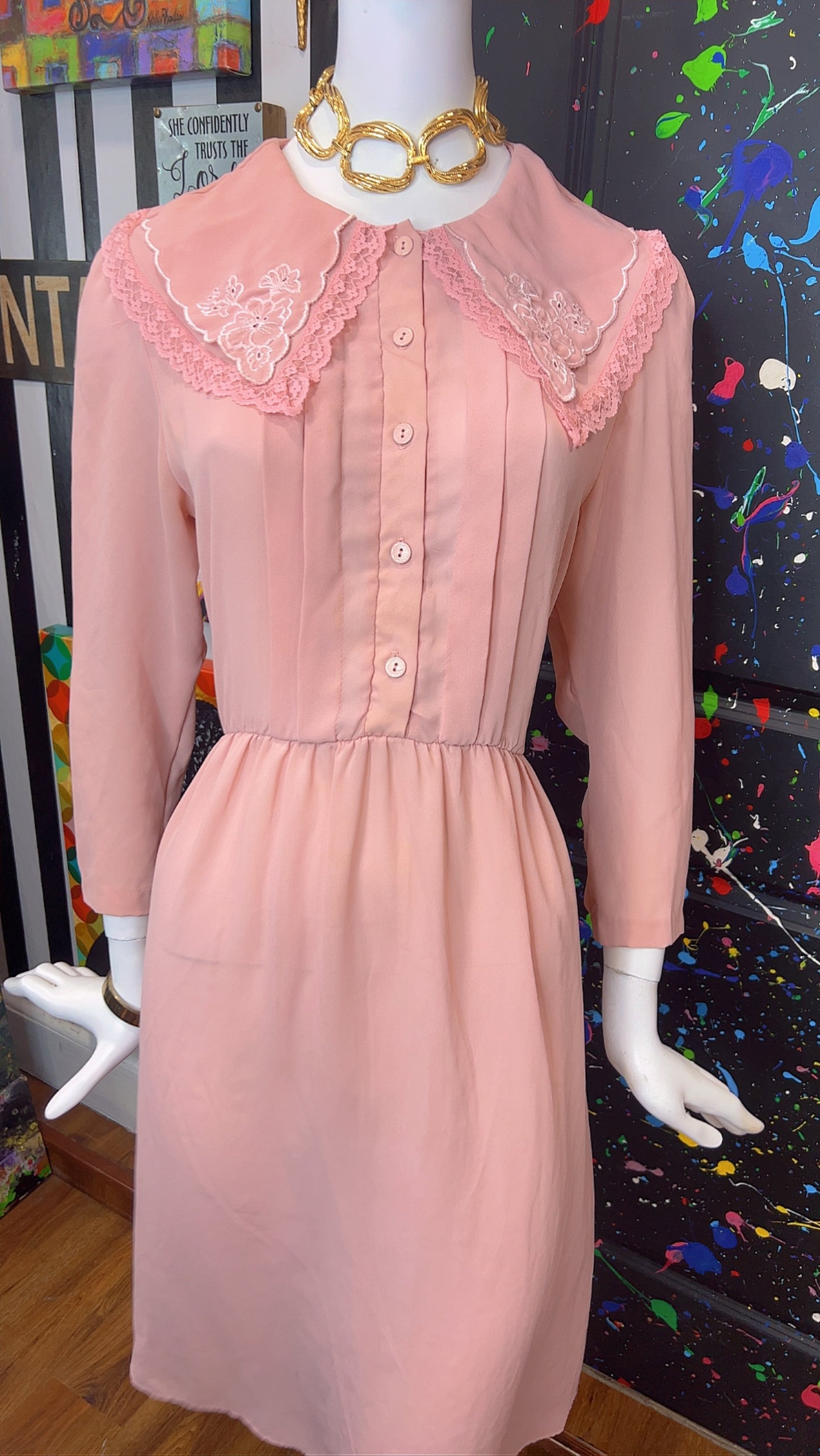 Vintage Blush Pink Dress (14)