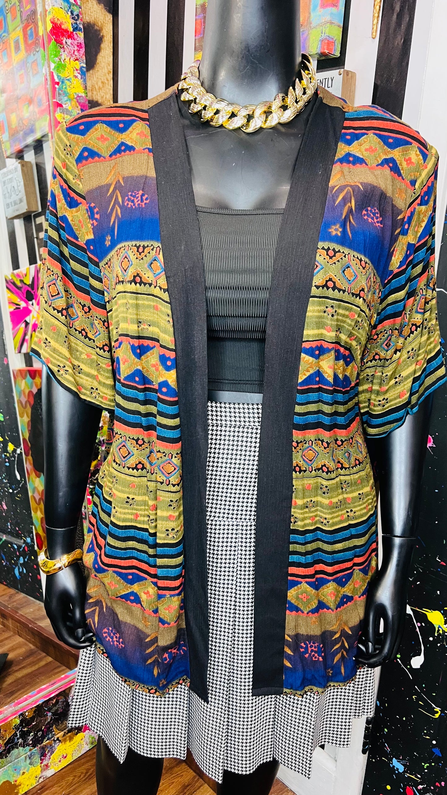 Vintage Rayon Short Sleeve Duster (24W)