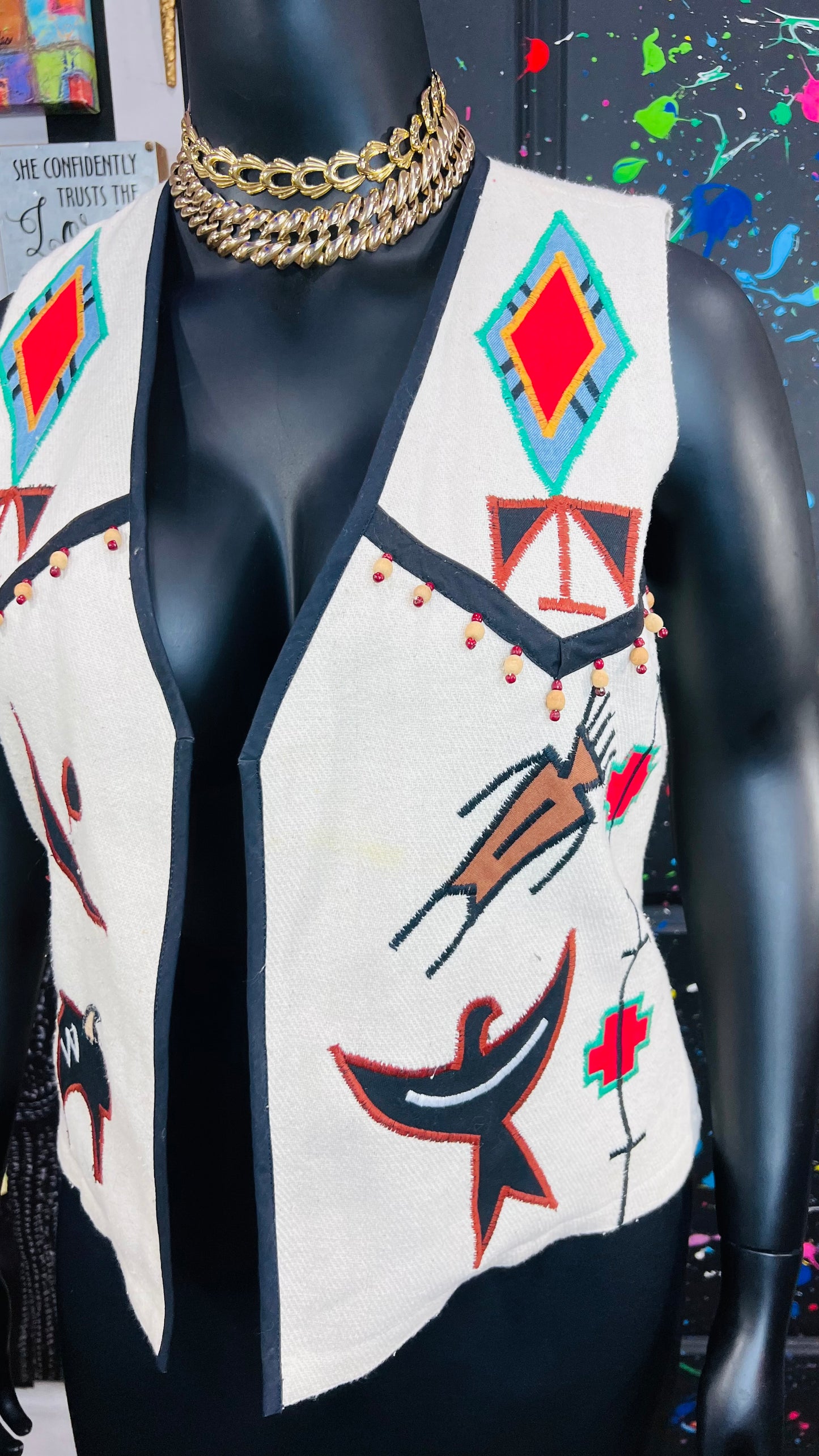 Vintage Tribal Print Vest (14)