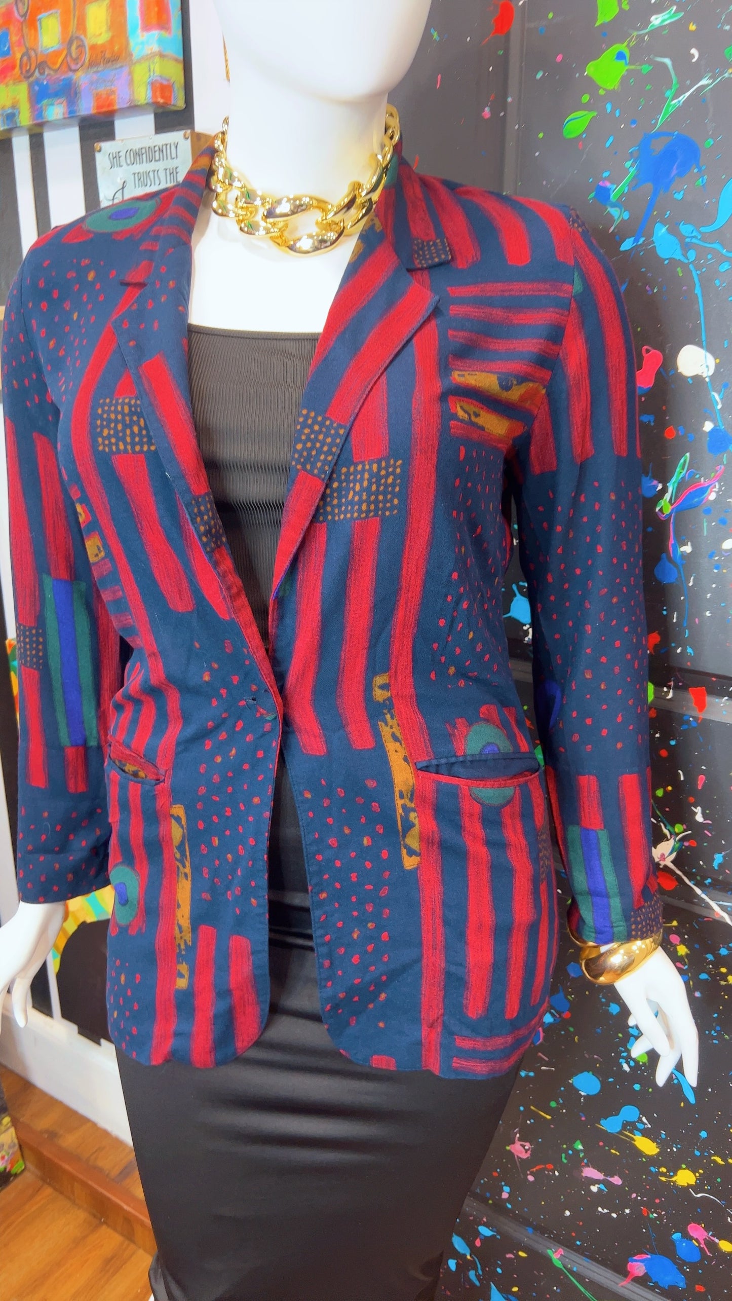 Vintage Rayon Abstract Blazer (12)