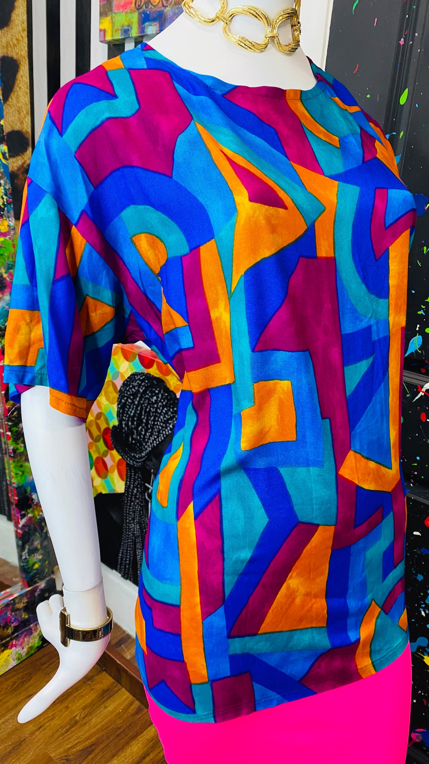Vintage Abstract Blouse (12/14)