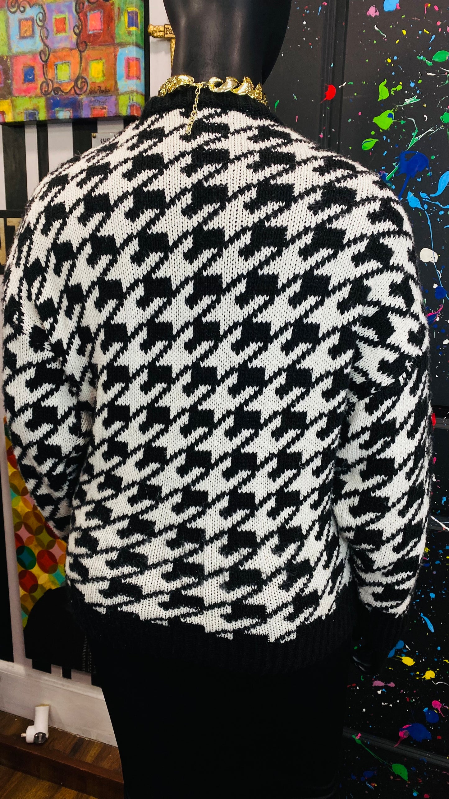 Zara Black & White Houndstooth Sweater (18/20)