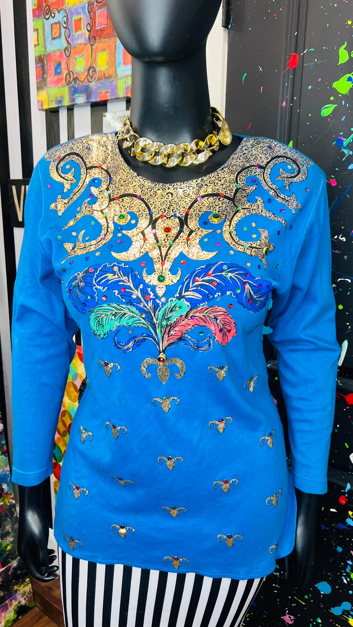 Vintage Jewel Long Sleeve Blouse (14)