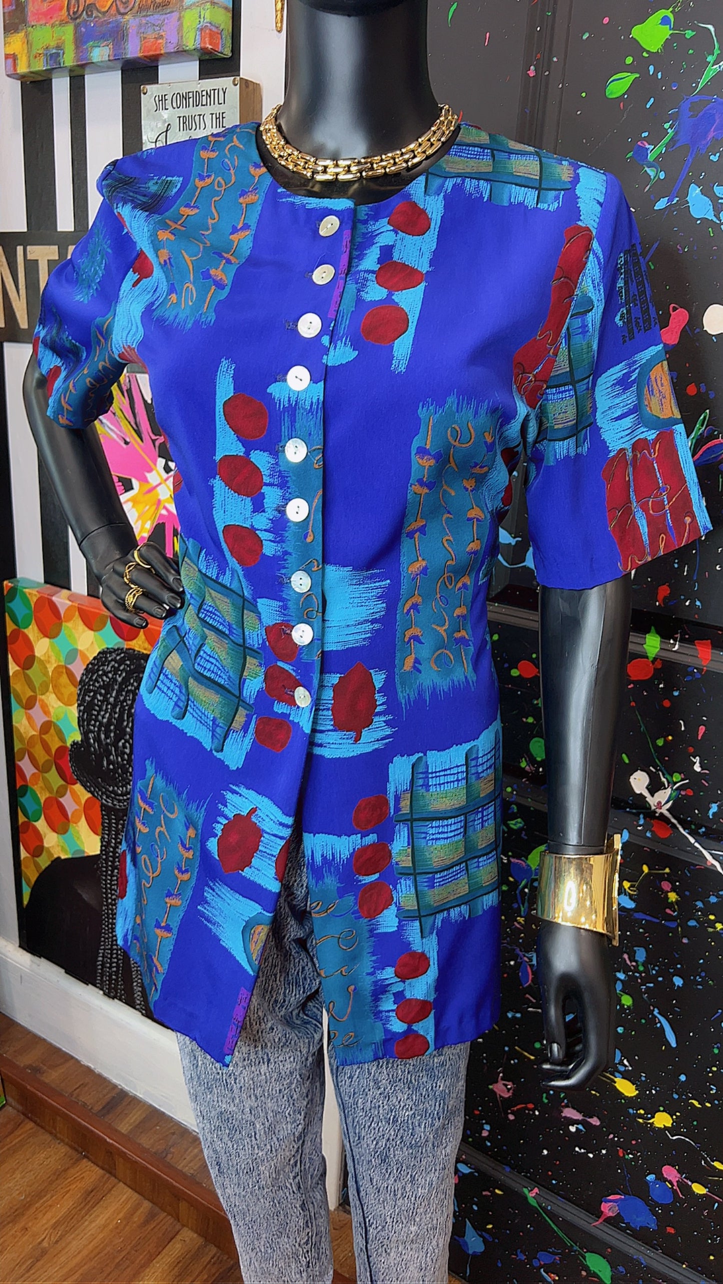 Vintage Abstract 90’s Blouse (12)