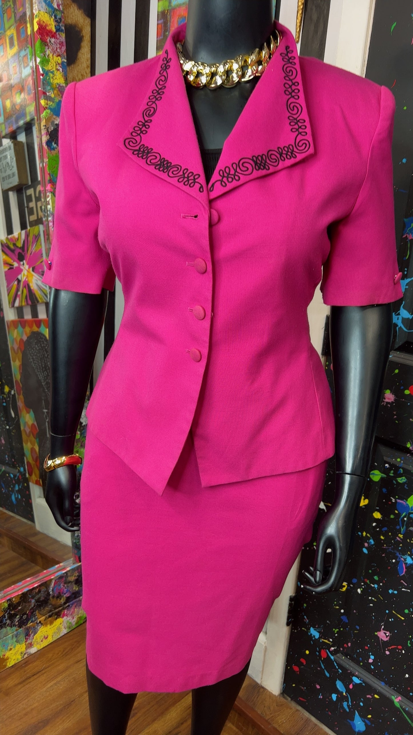 Vintage Pink Skirt Suit (16)