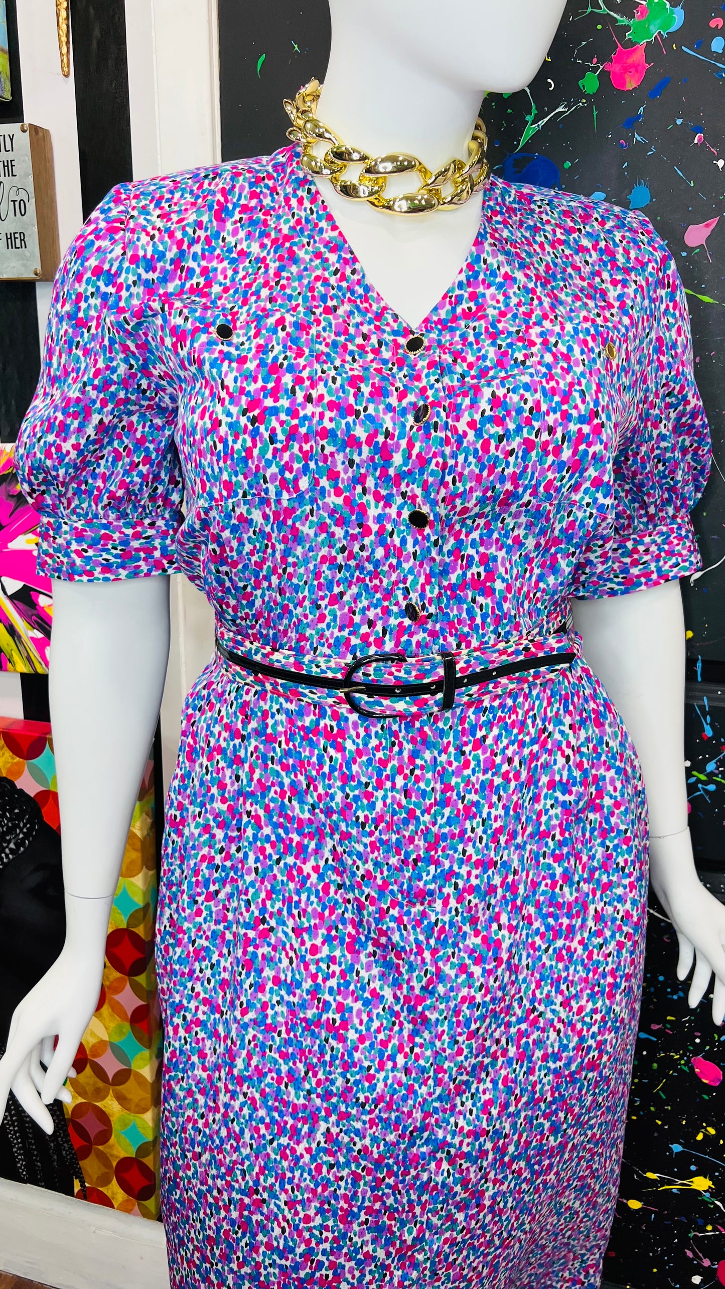Vintage Belted Dress w/ Pockets (16)