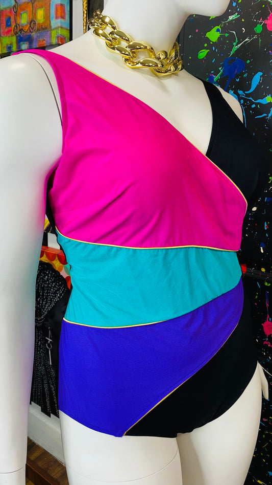 Vintage Colorblock Swimsuit (20/22)