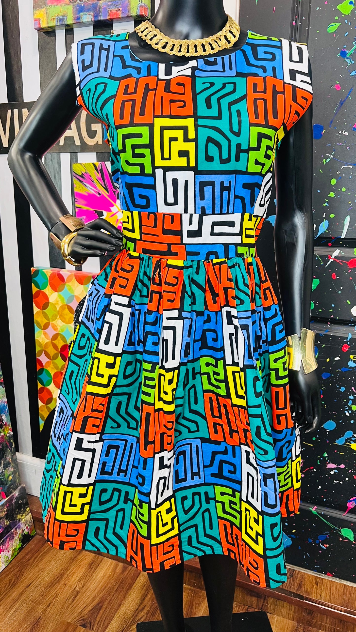 African Cotton Dress Handmade (12)
