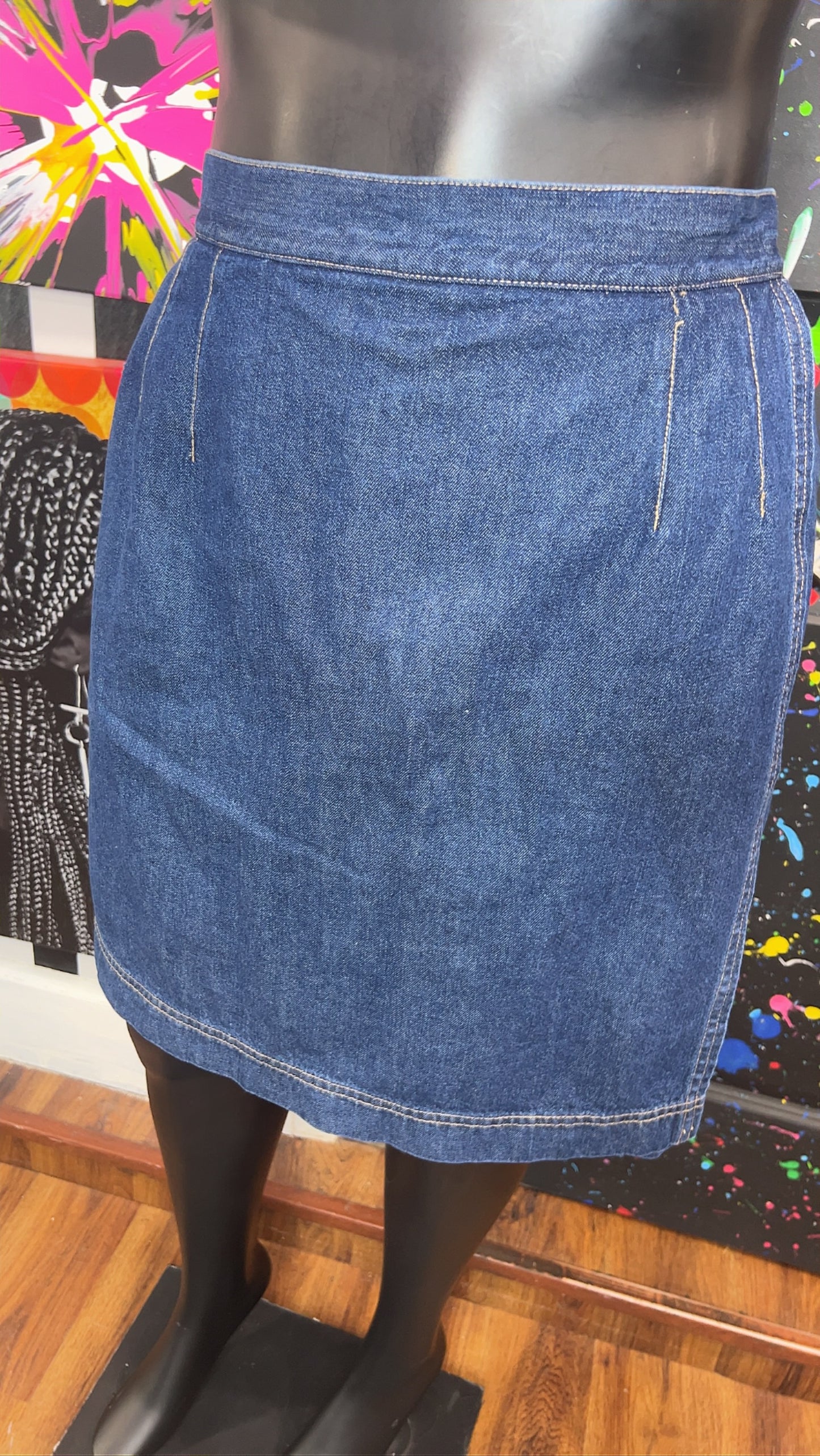 Vintage Dark Wash Denim Skort (20)
