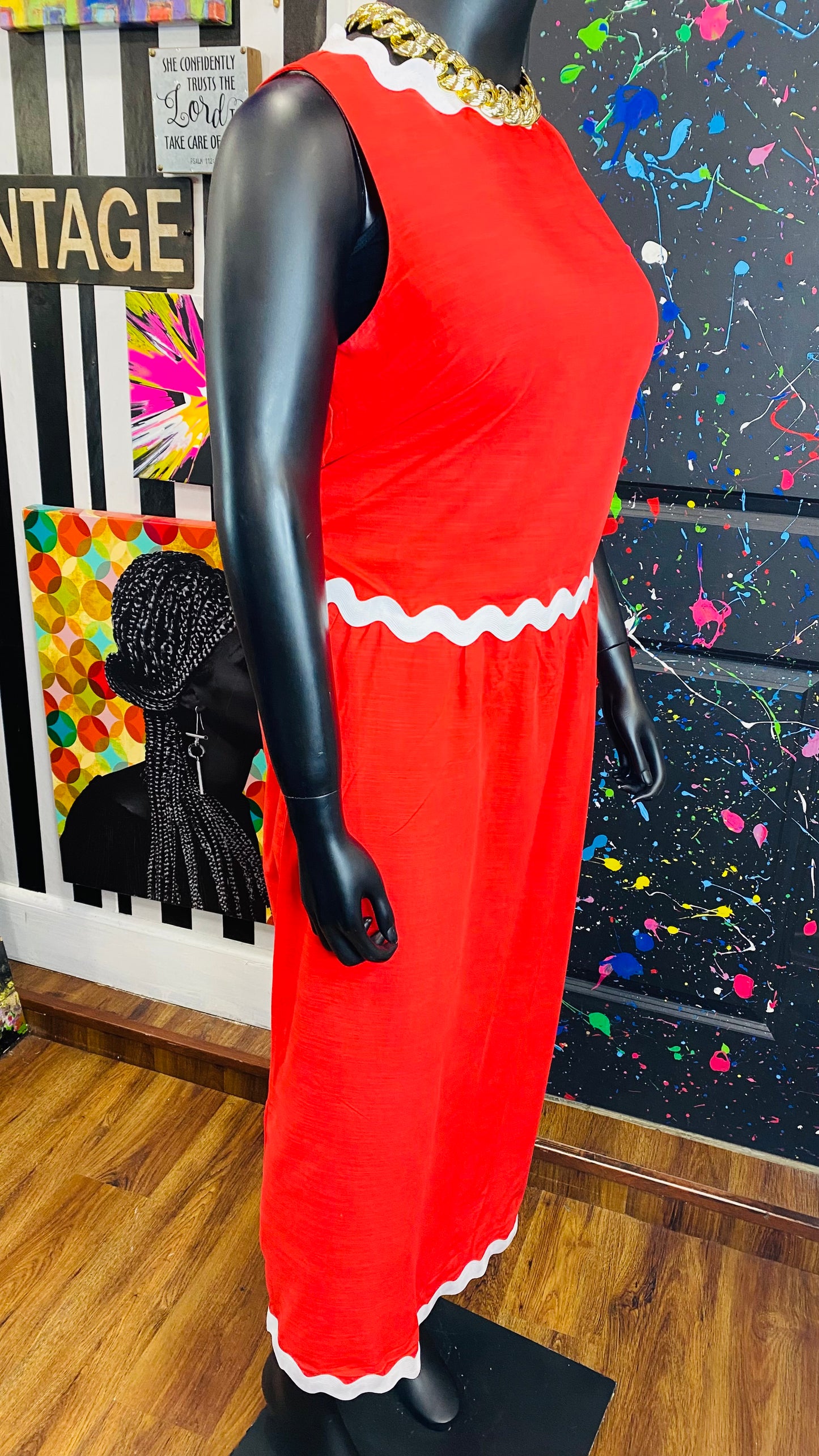 Red & White Skirt Set (14)