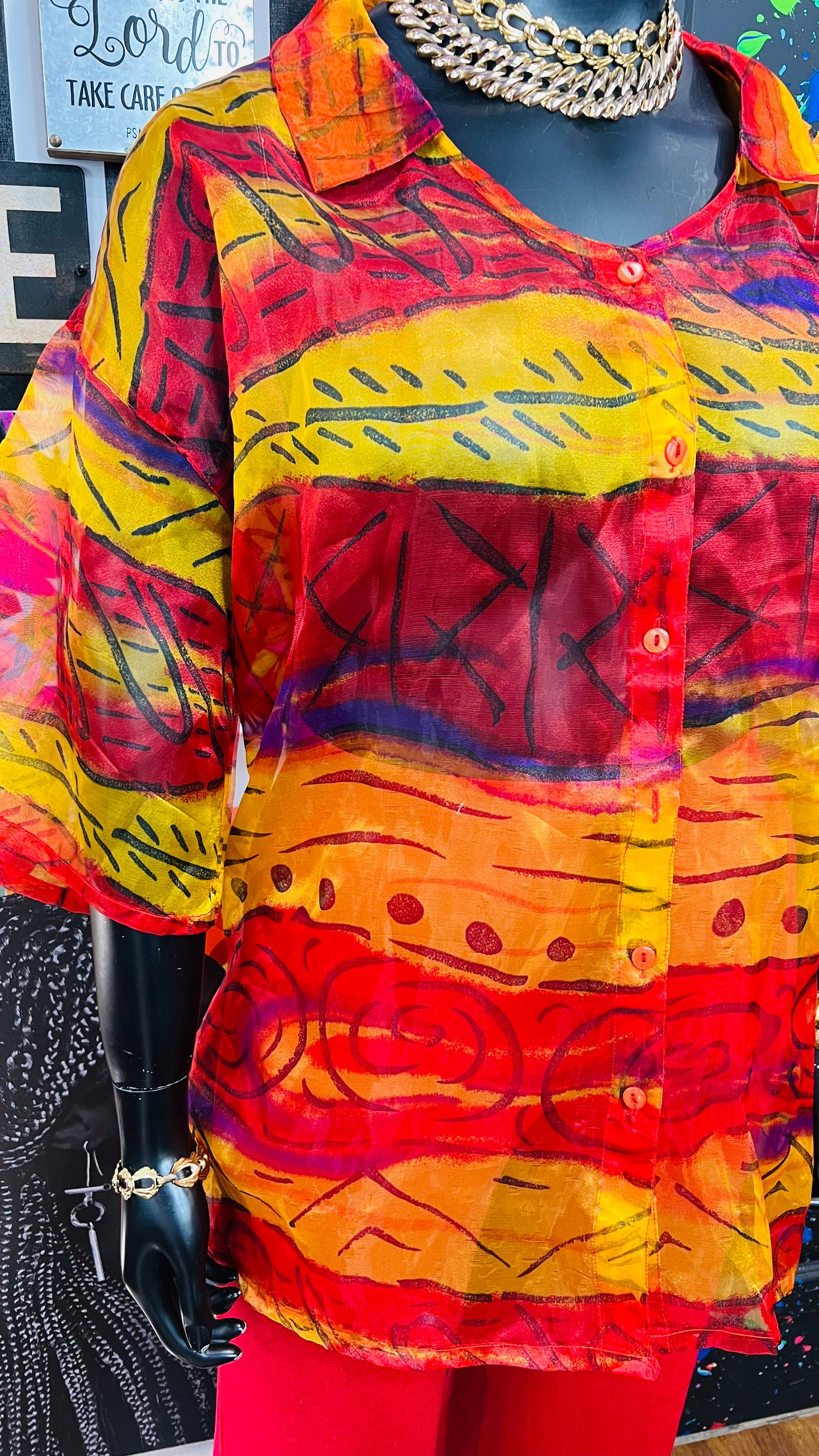 Vintage Y2K Sheer Blouse (36)