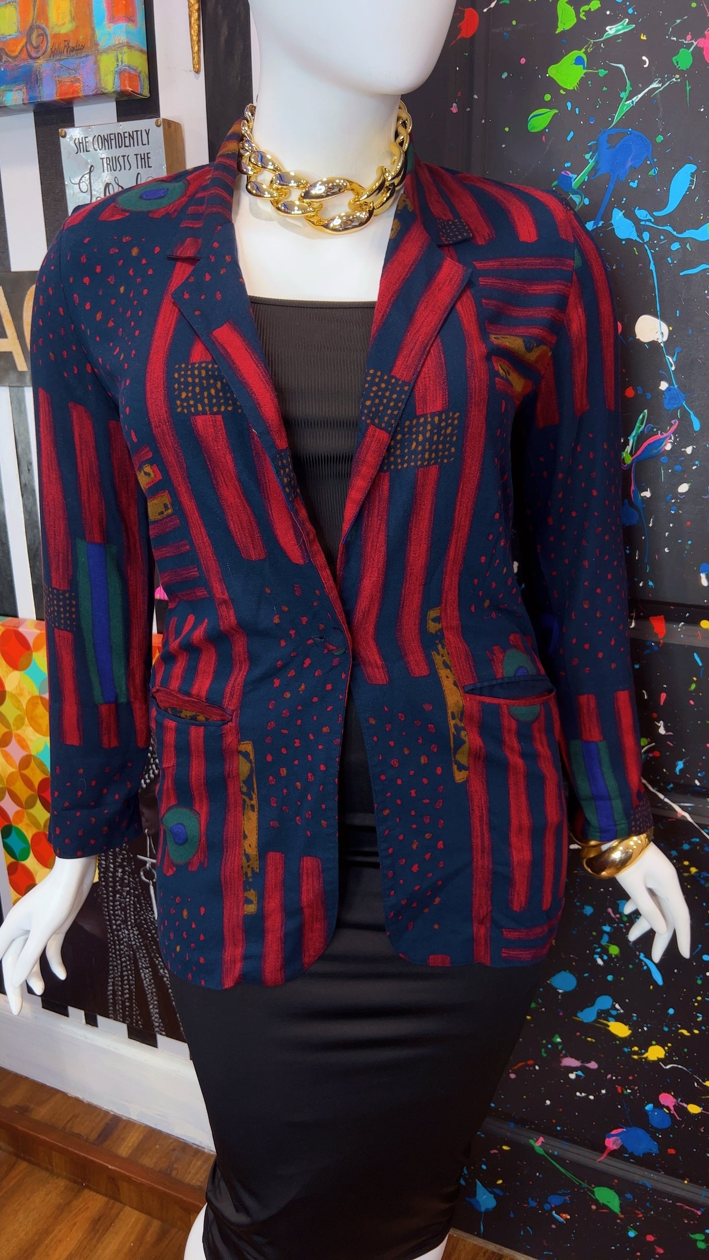 Vintage Rayon Abstract Blazer (12)
