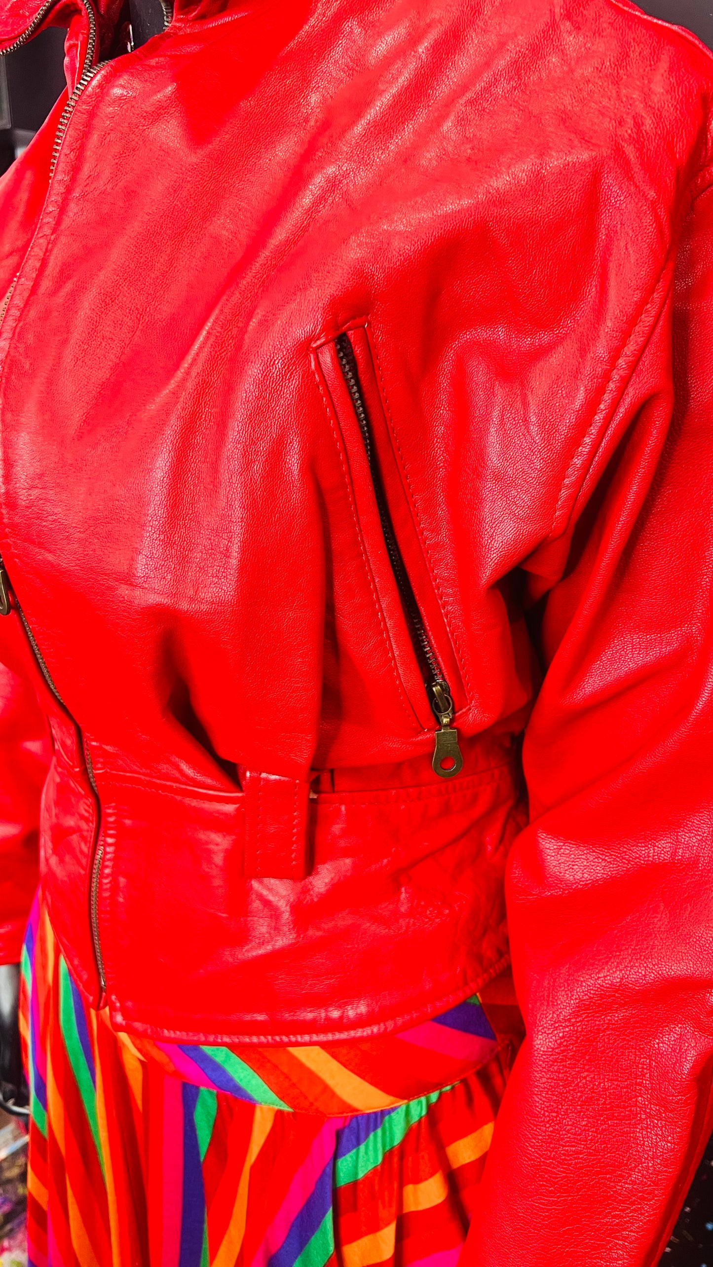 Vintage Genuine Leather Red Jacket (14)