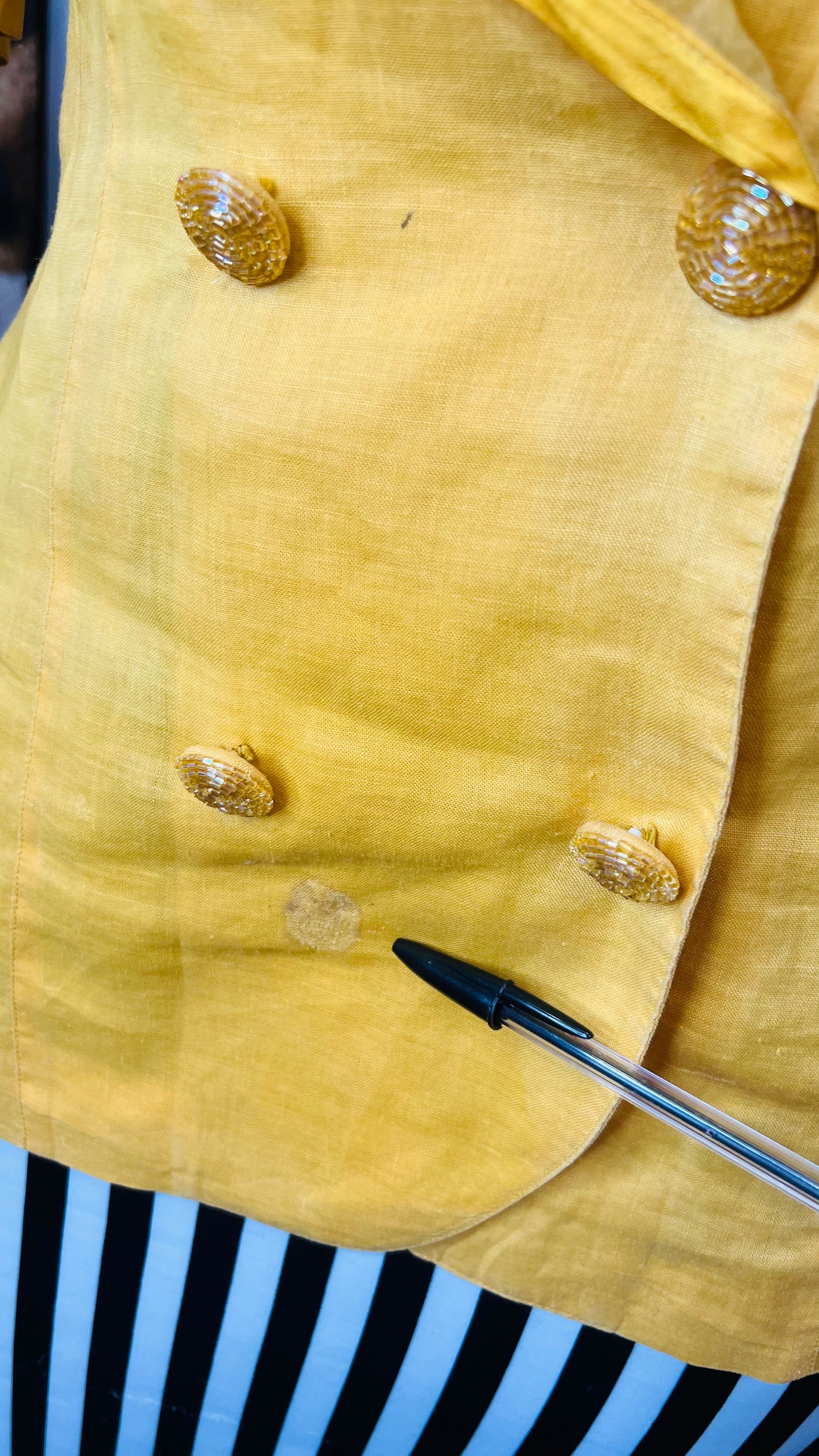 Vintage Yellow & Beaded Blouse (16)