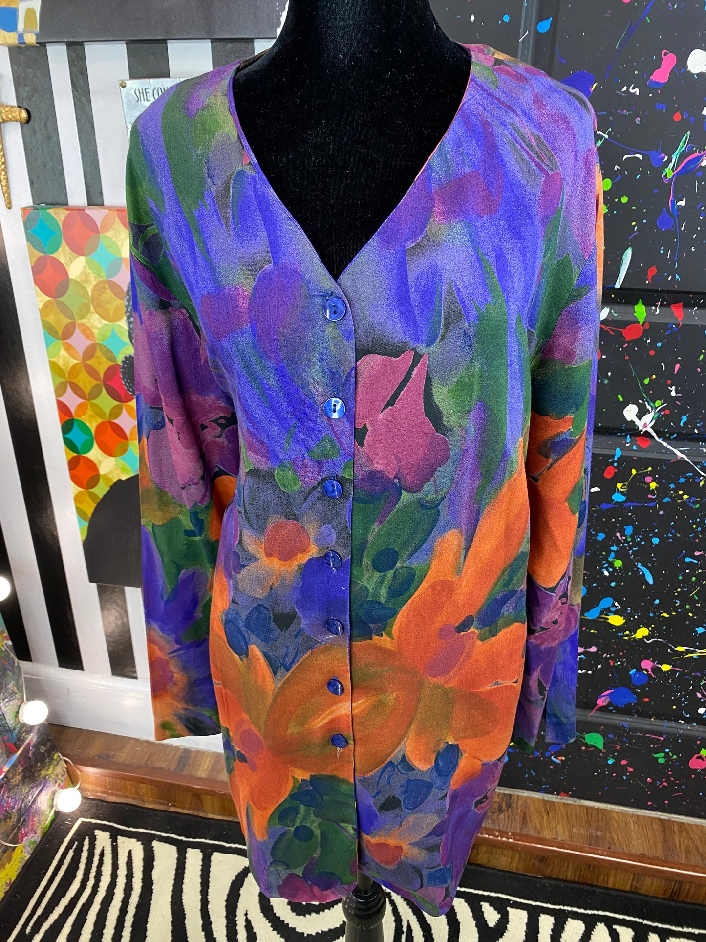 Vintage Floral Long Sleeve Blouse