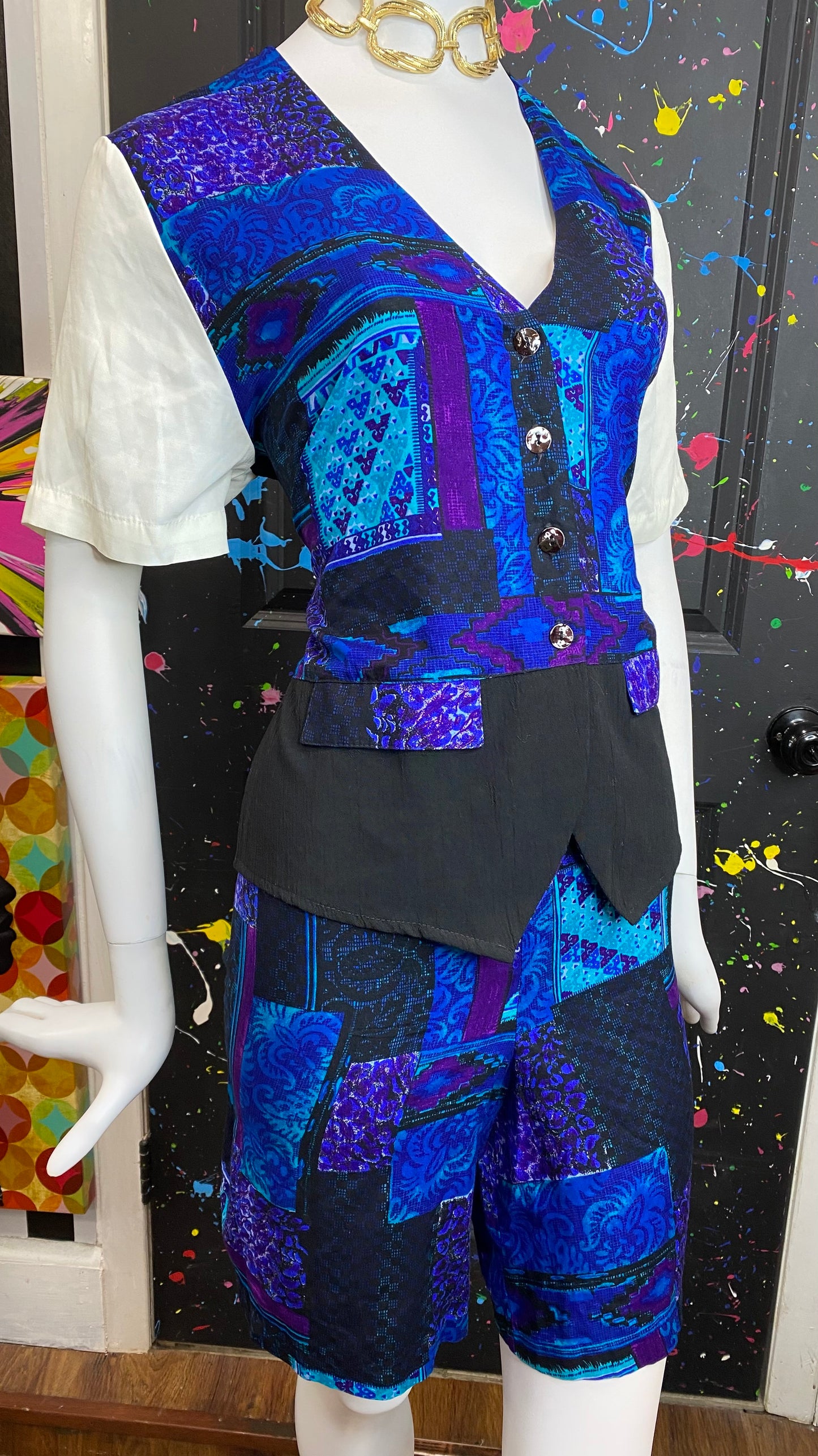 Vintage Abstract 90’s Shorts Set (12)