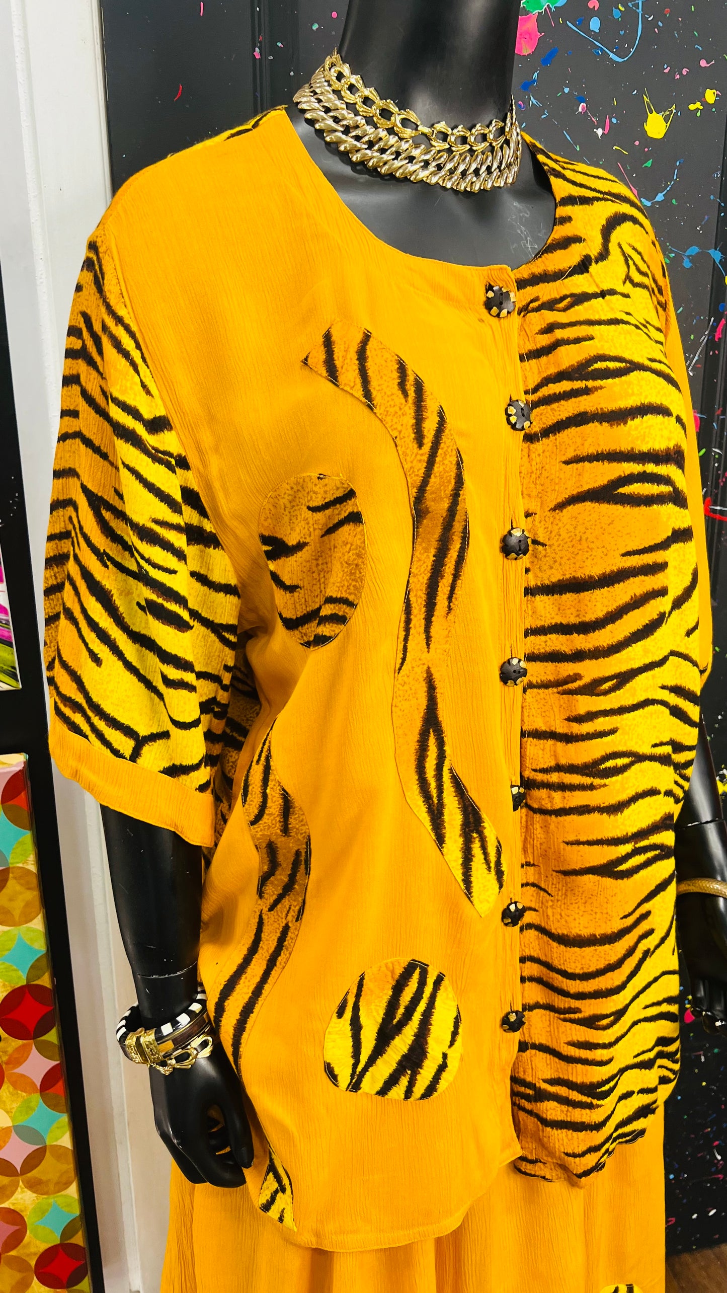 Vintage Animal Print Three Piece Rayon Set (OS)