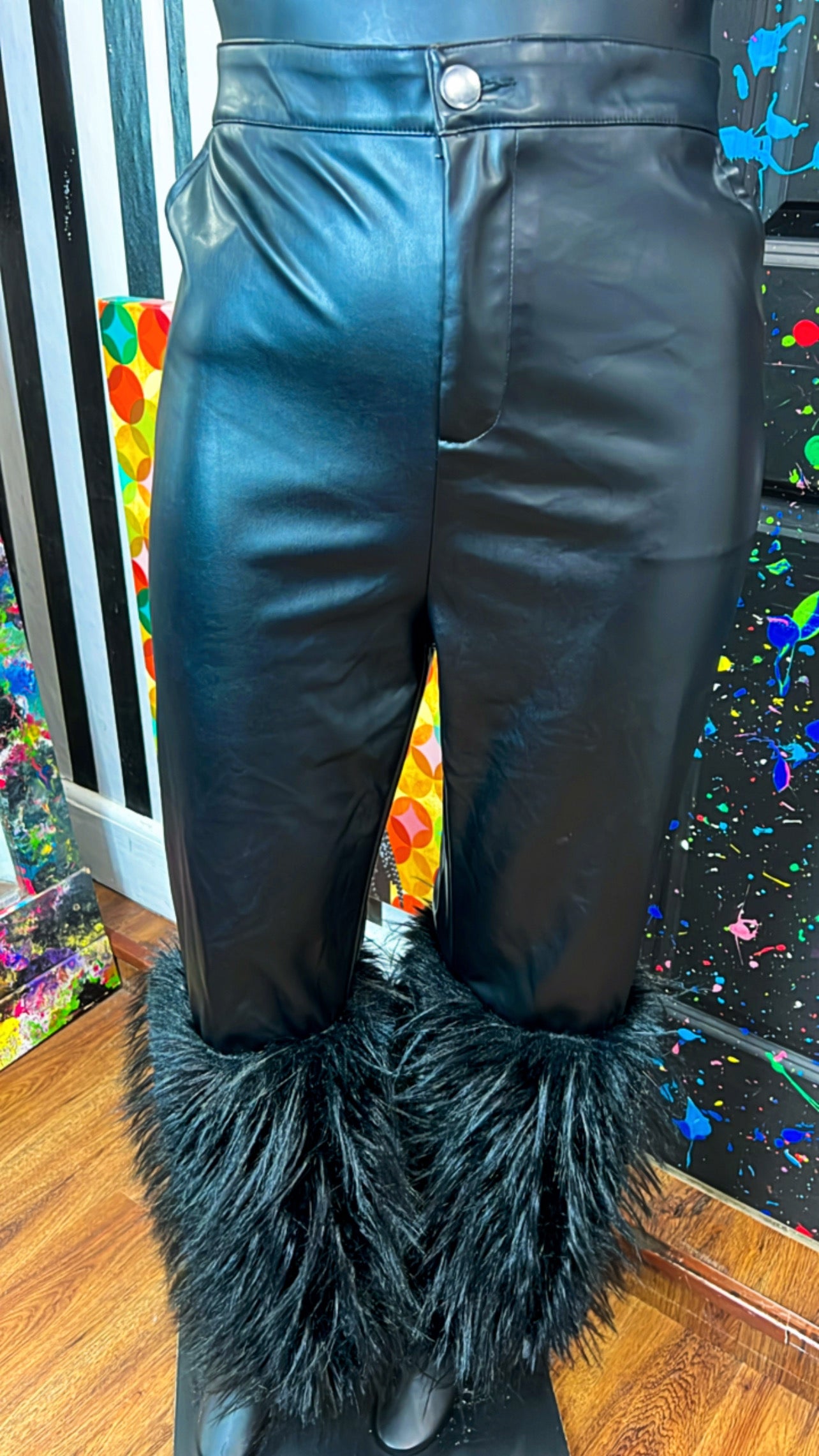 Faux Leather & Fur Pants (24)