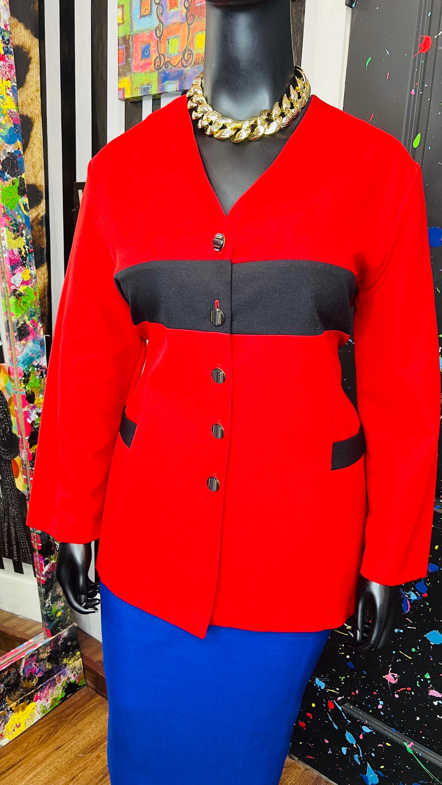 Vintage Black & Red Blazer (18/20)