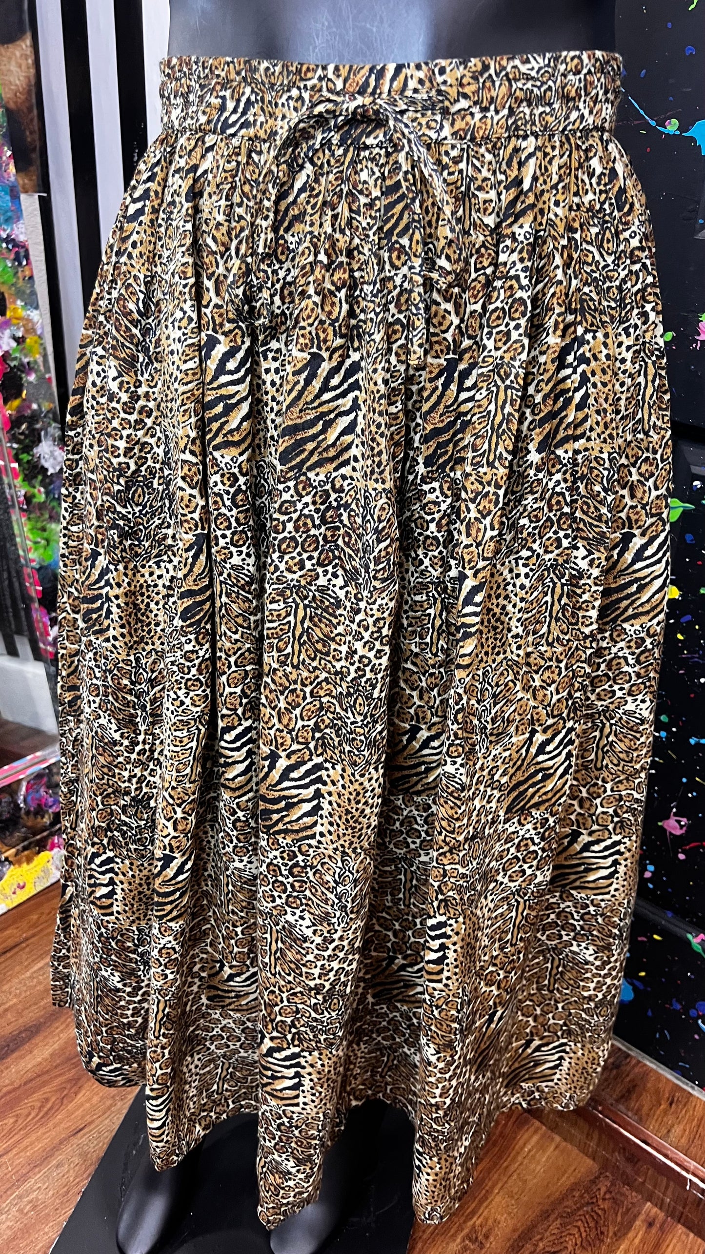 Vintage Rayon Animal Print Skirt (20)