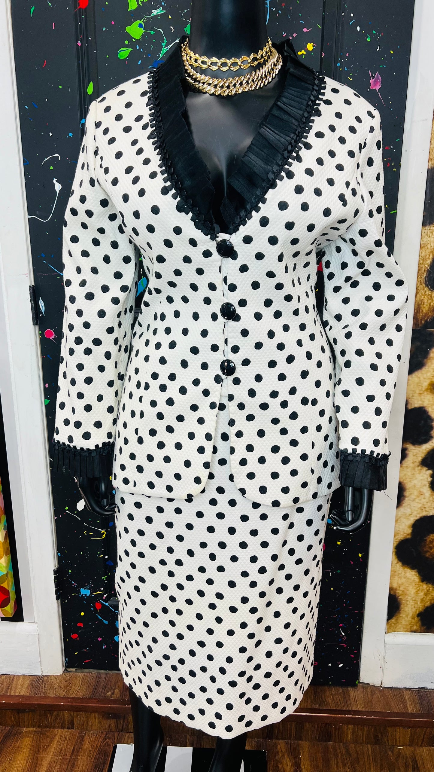 Vintage Lily & Taylor Polka Quilted Dot Suit (18)