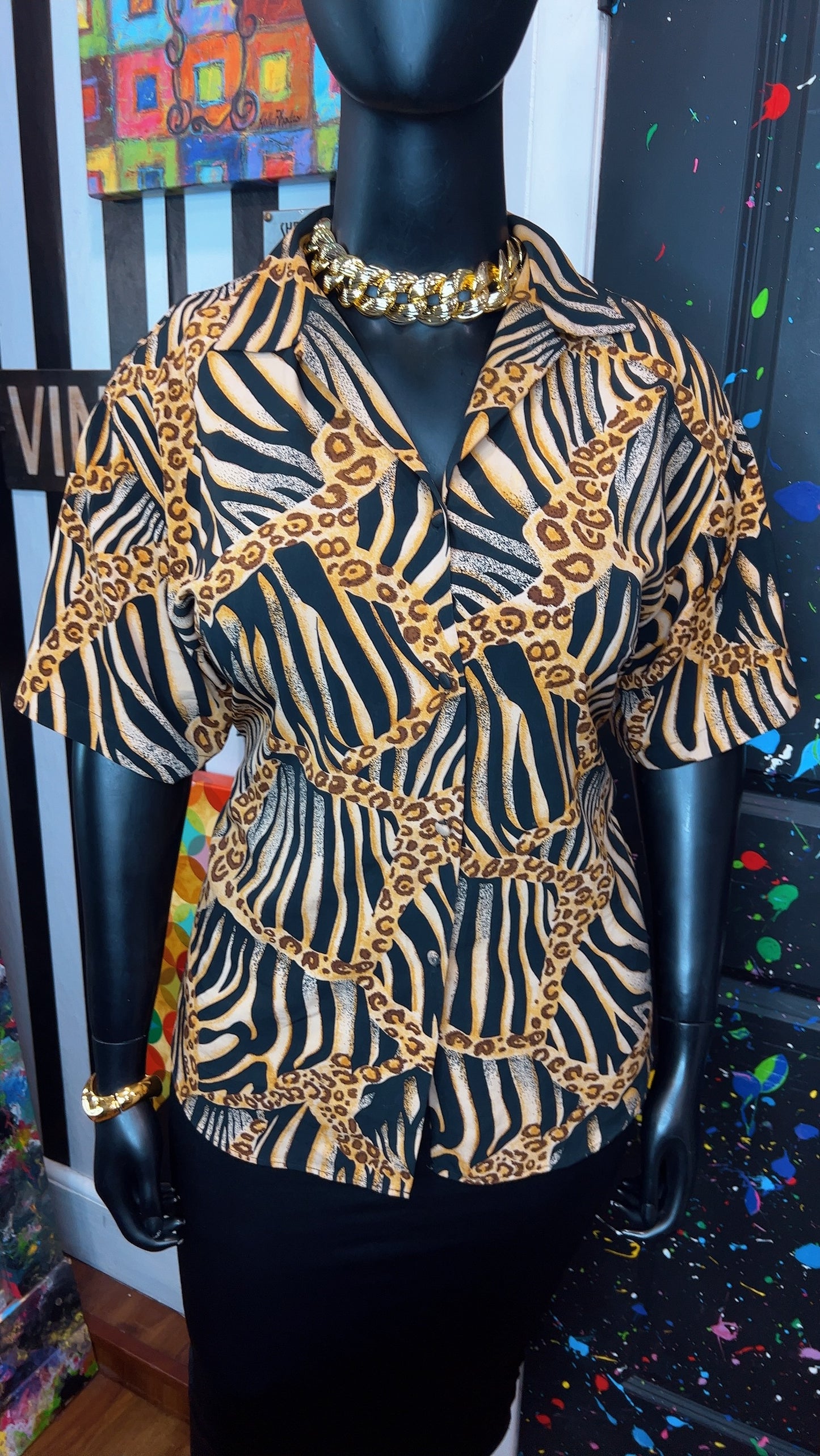 Vintage Animal Print Blouse (18)