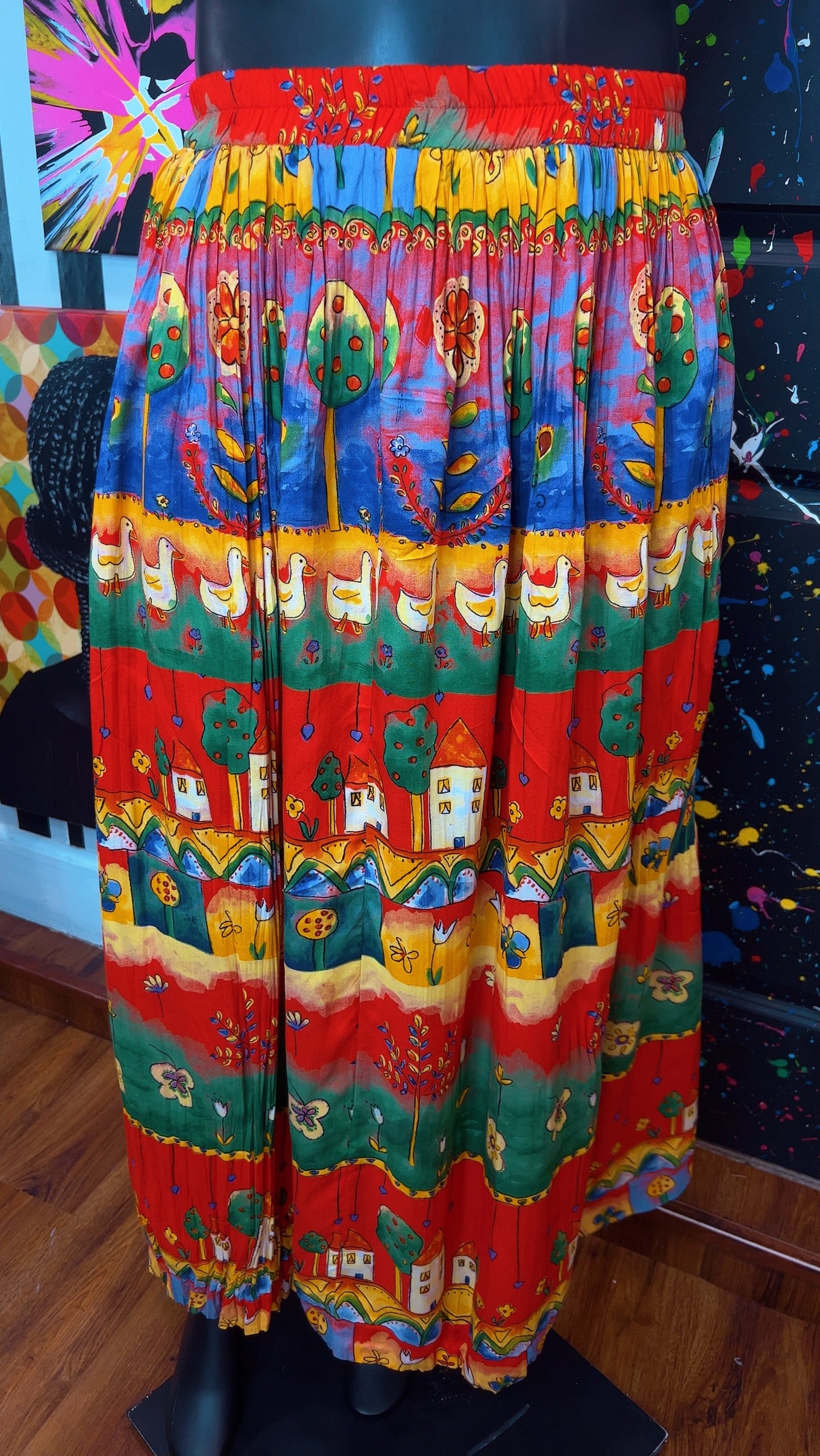 Vintage Rayon ‘Neighborhood’ Skirt (18/20)