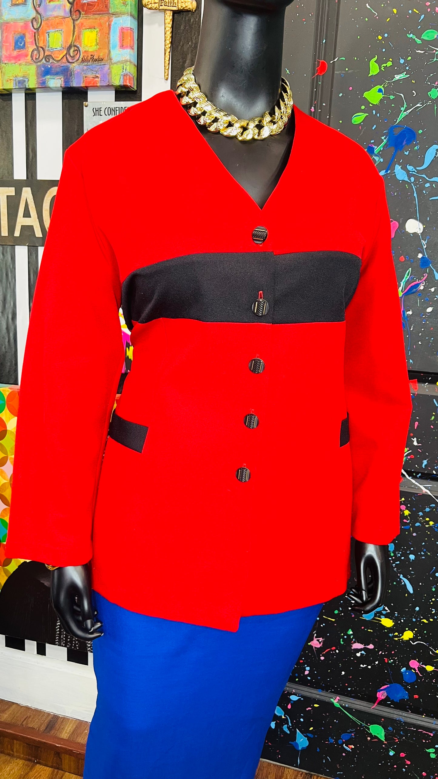 Vintage Black & Red Blazer (18/20)