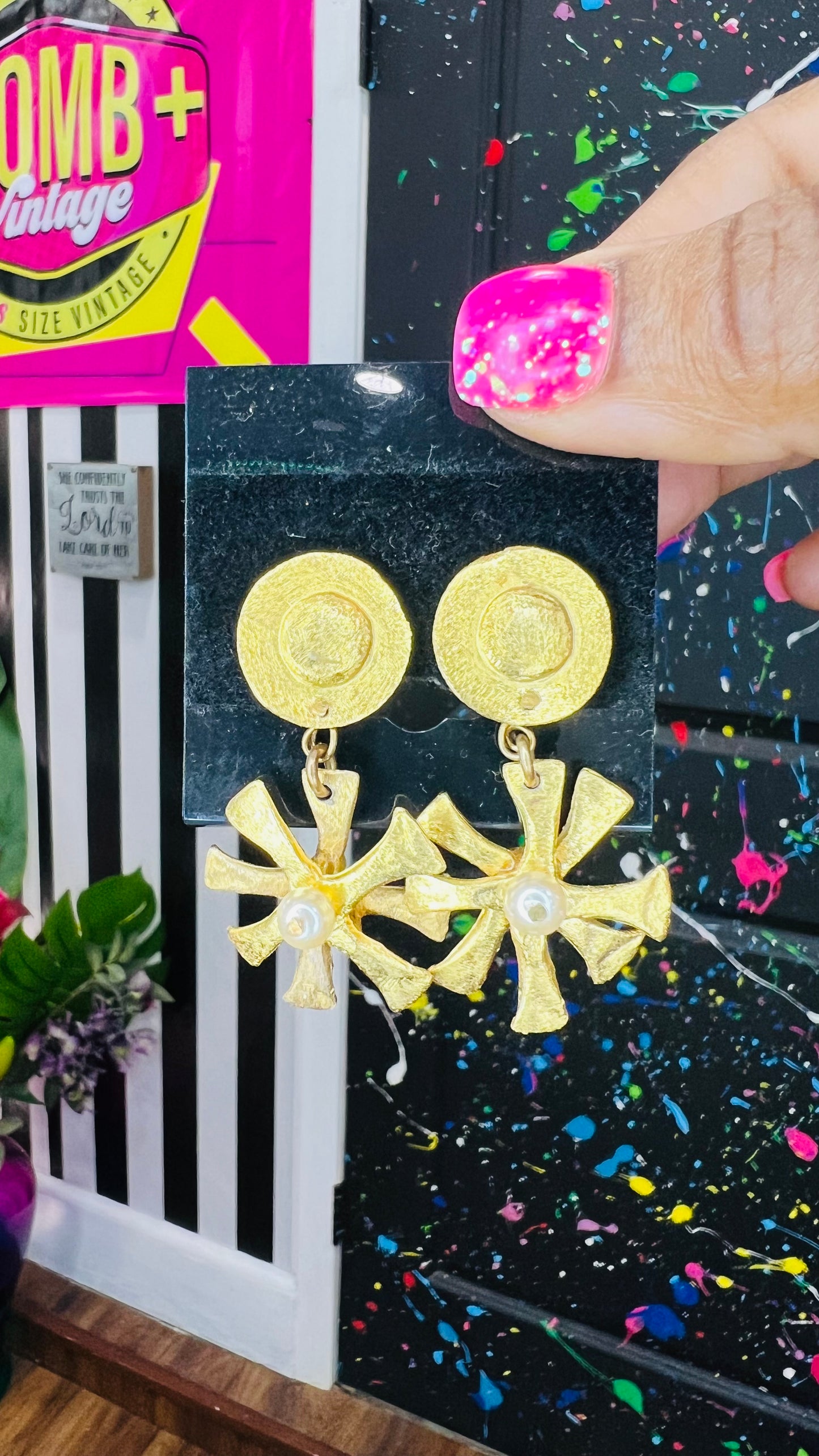 Vintage Gold (metal) Post Back Earrings