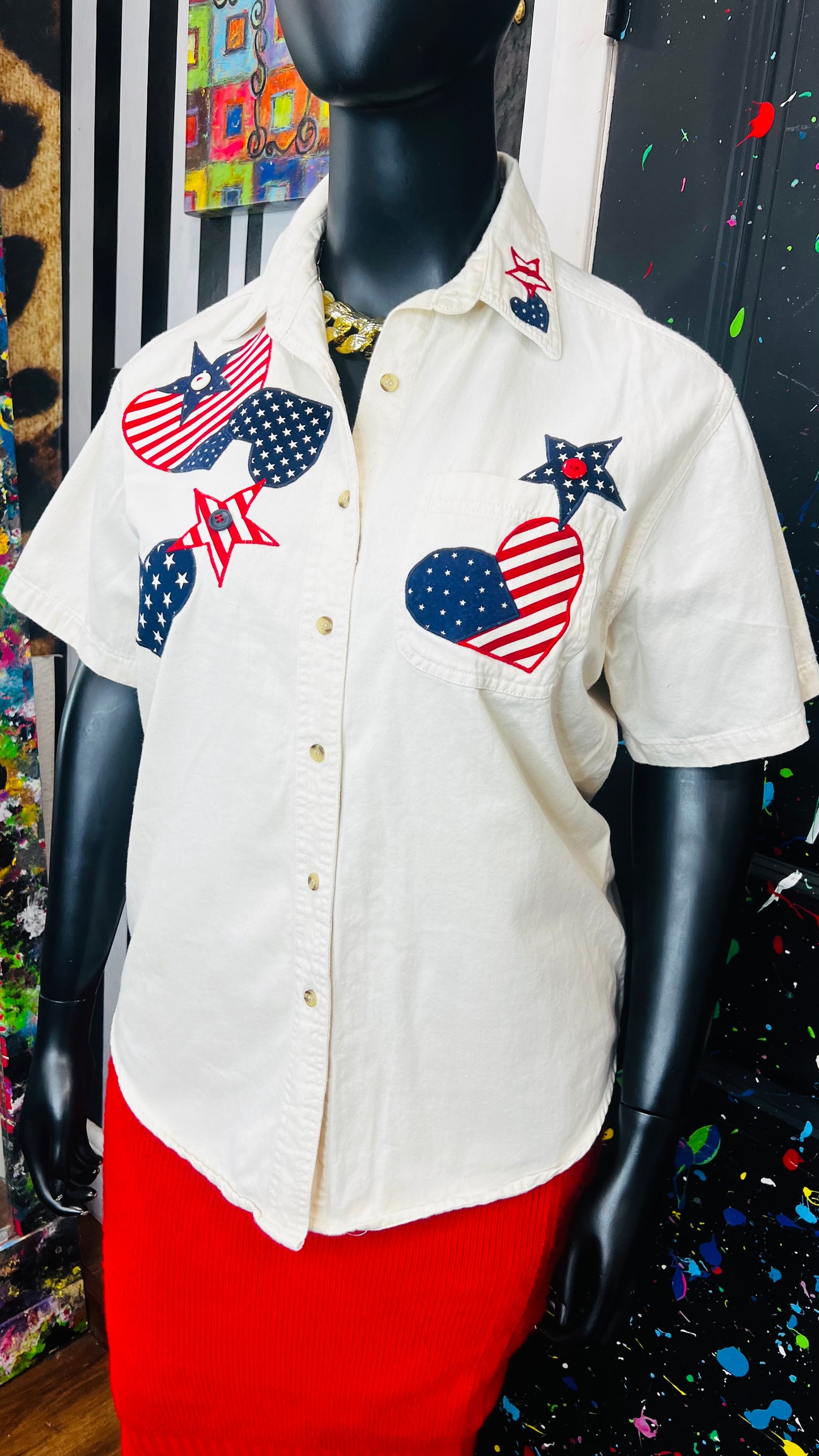 Vintage American Flag Blouse (16)